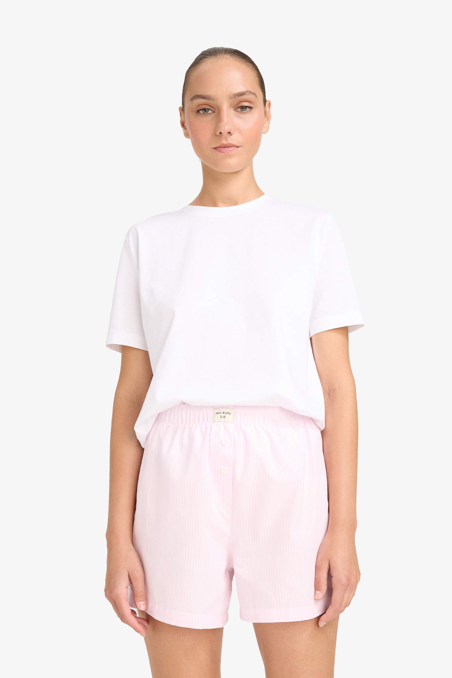 Regular Fit Beli Lastikli Poplin Şort Pijama Altı-Fall in Love