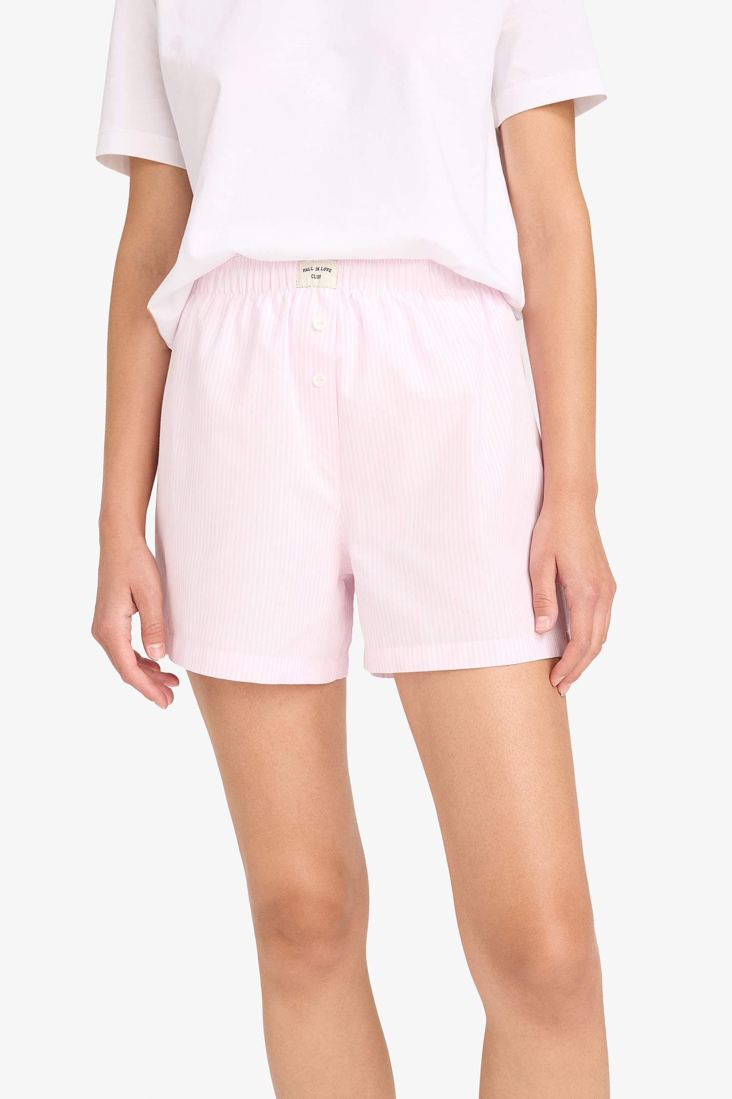 Regular Fit Beli Lastikli Poplin Şort Pijama Altı-Fall in Love