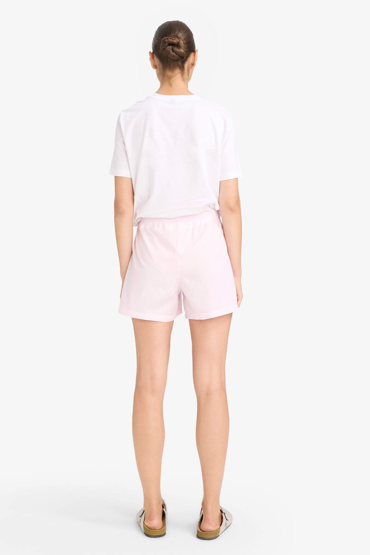 Regular Fit Beli Lastikli Poplin Şort Pijama Altı-Fall in Love