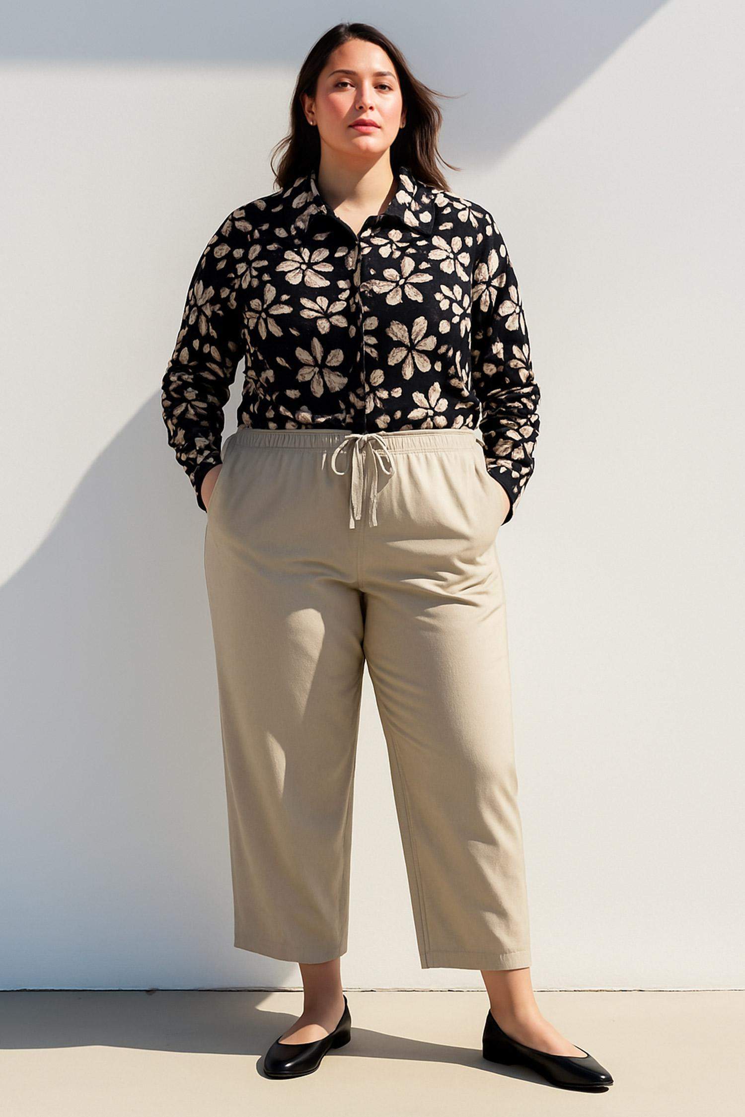 تونيك مطبوع اوفر سايز بياقة قميص