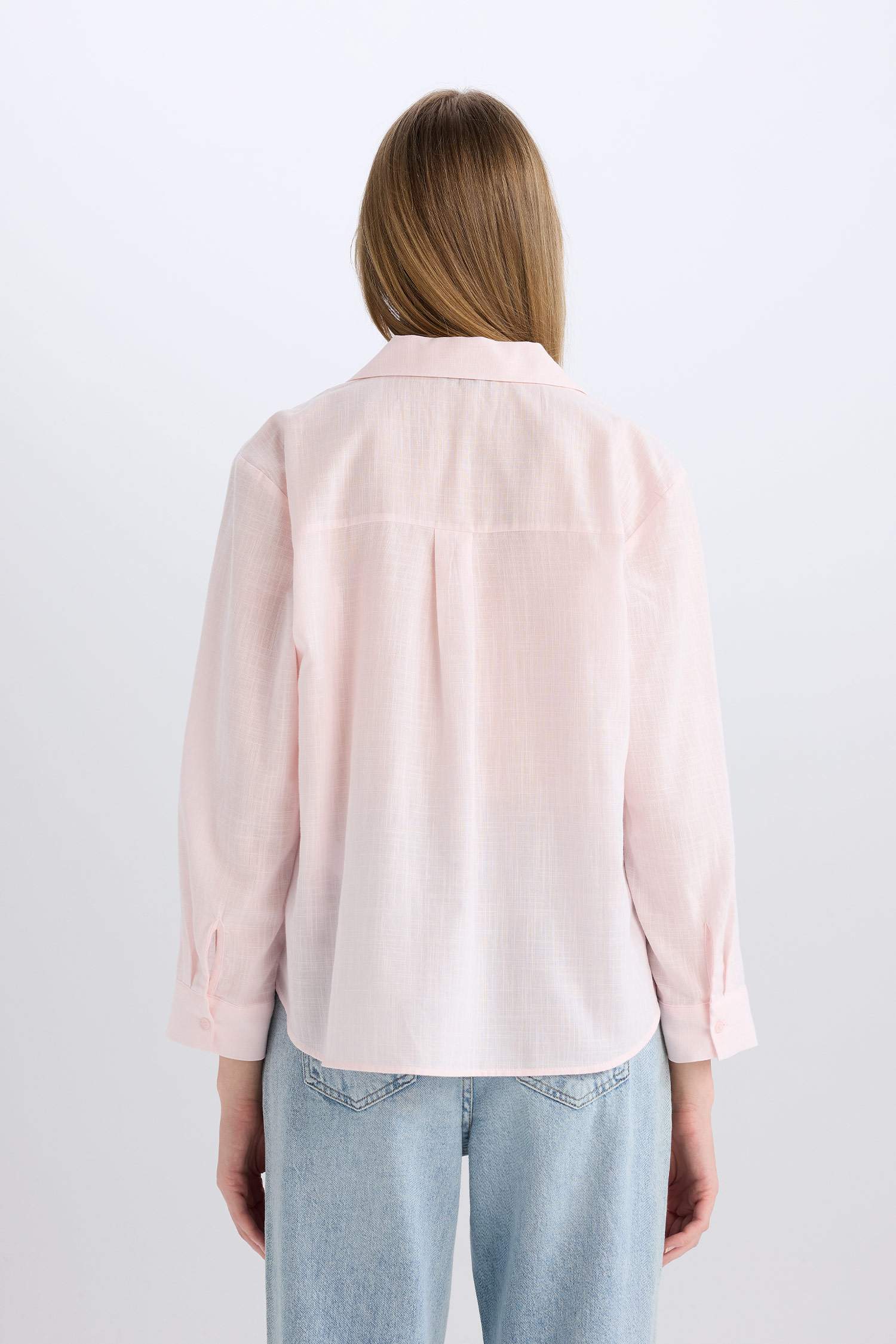 Oversize Fit Shirt Collar Long Sleeve Shirt