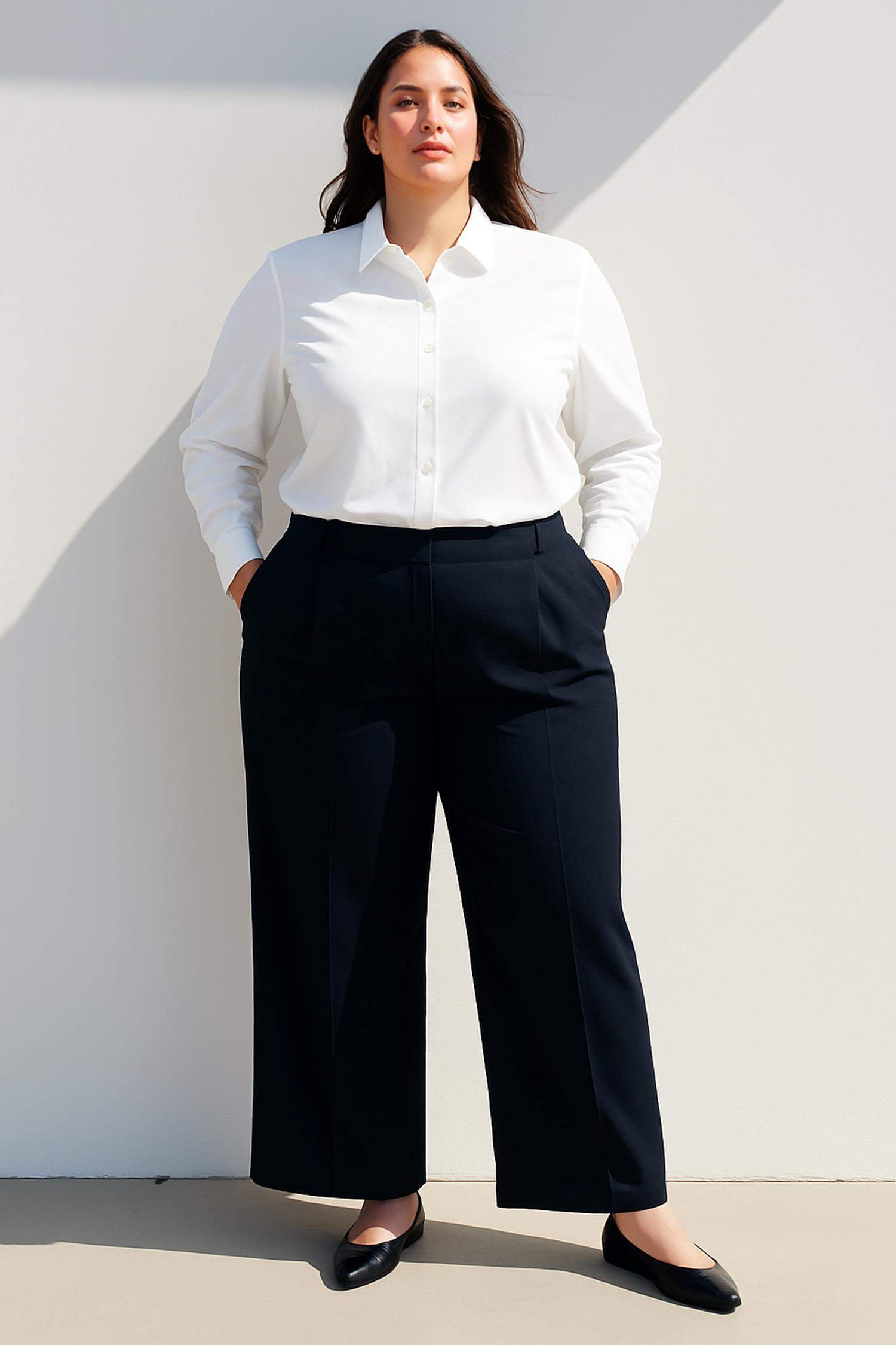 Oversize Geniş Kalıp Basic Düz Uzun Kollu Beyaz Gömlek