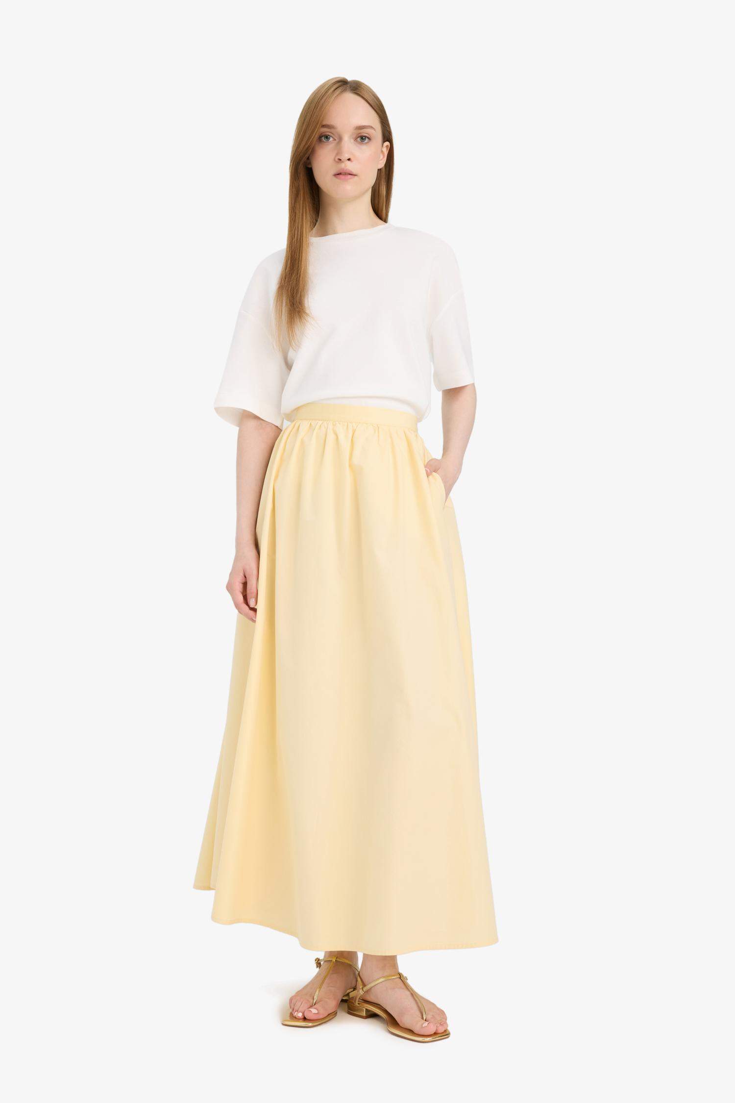 A Cut Poplin Maxi Skirt
