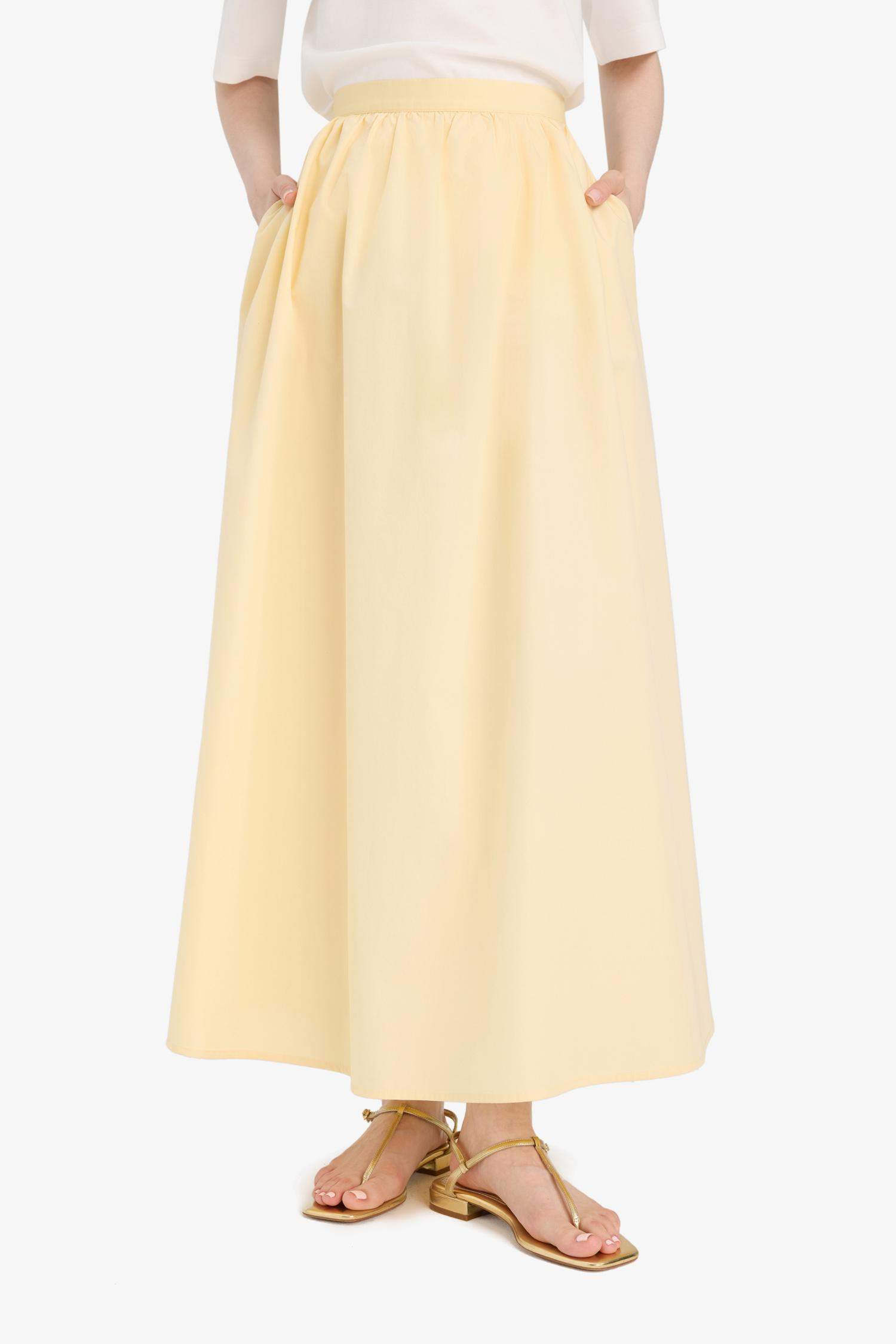 A Cut Poplin Maxi Skirt