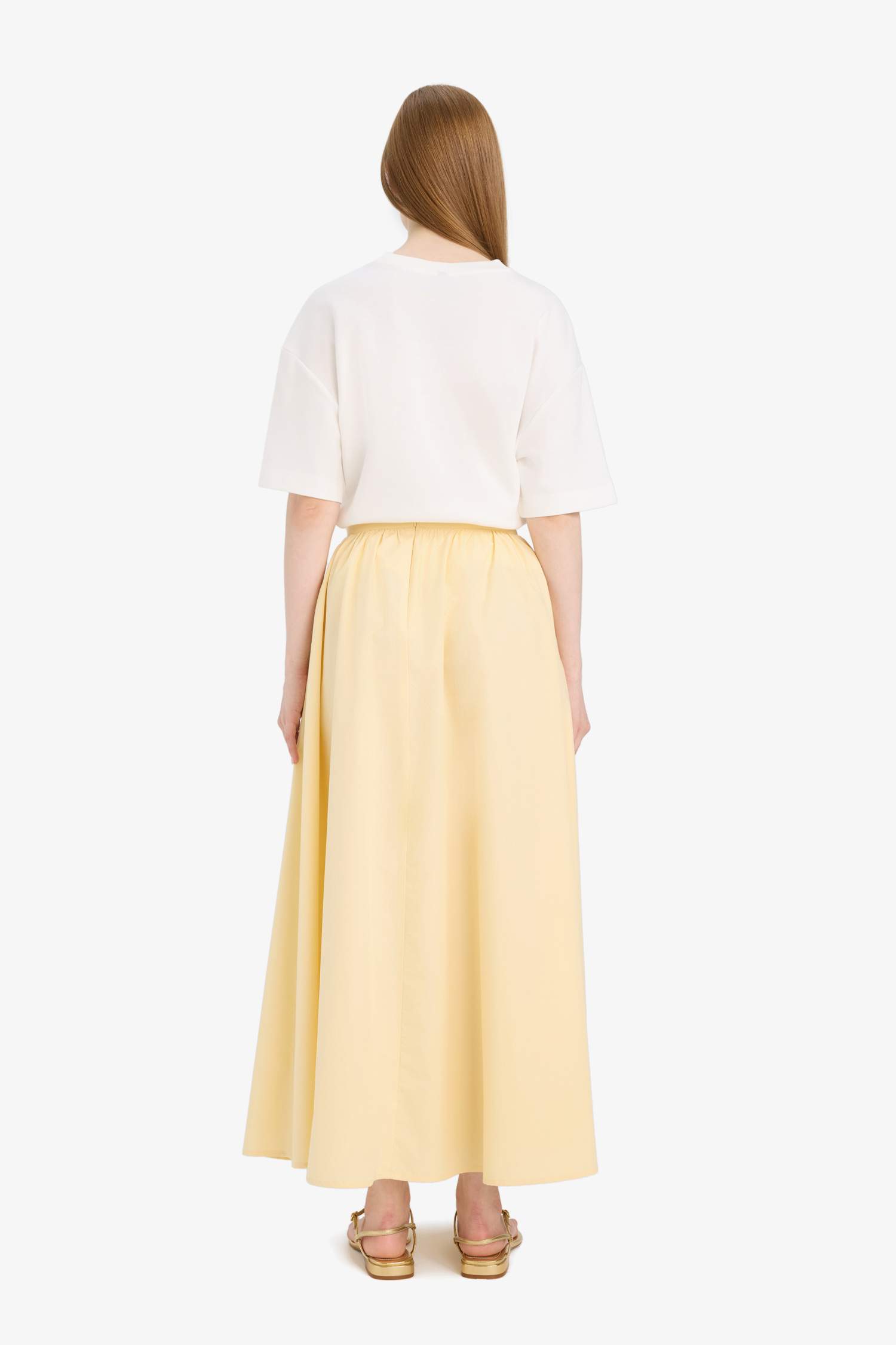 A Cut Poplin Maxi Skirt