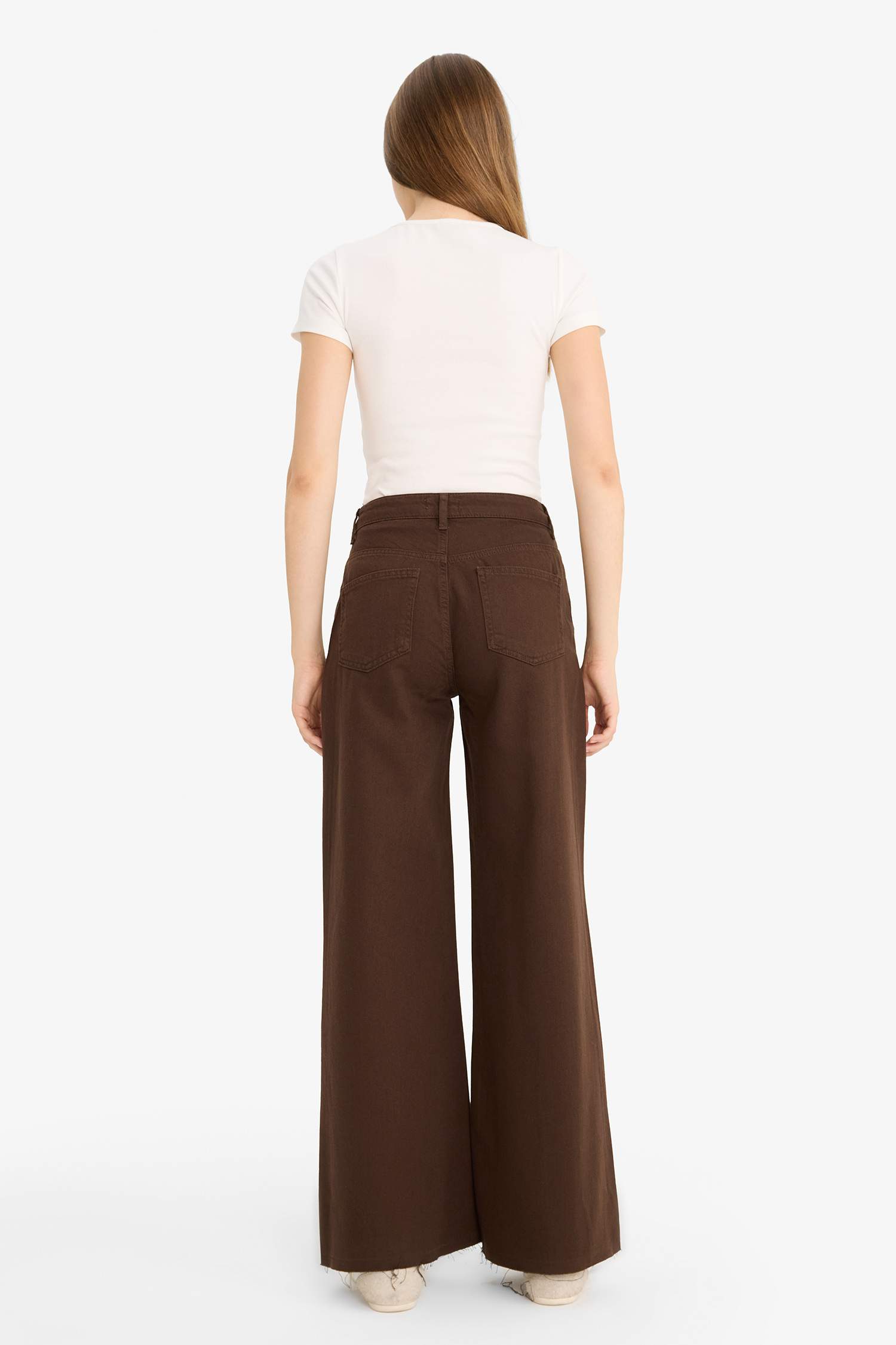 Wide Leg Normal Bel Standart Boy Gabardin Pantolon