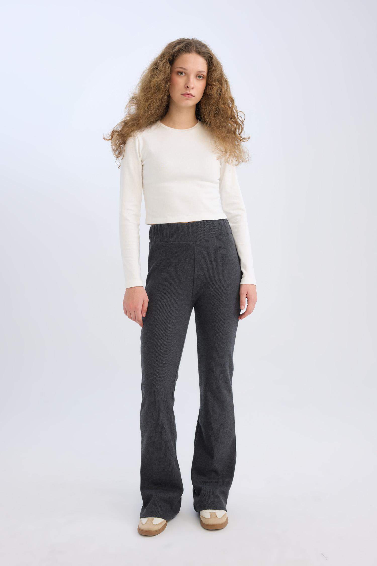 Wide Leg Geniş Paça Beli Lastikli Uzun Boy Pantolon