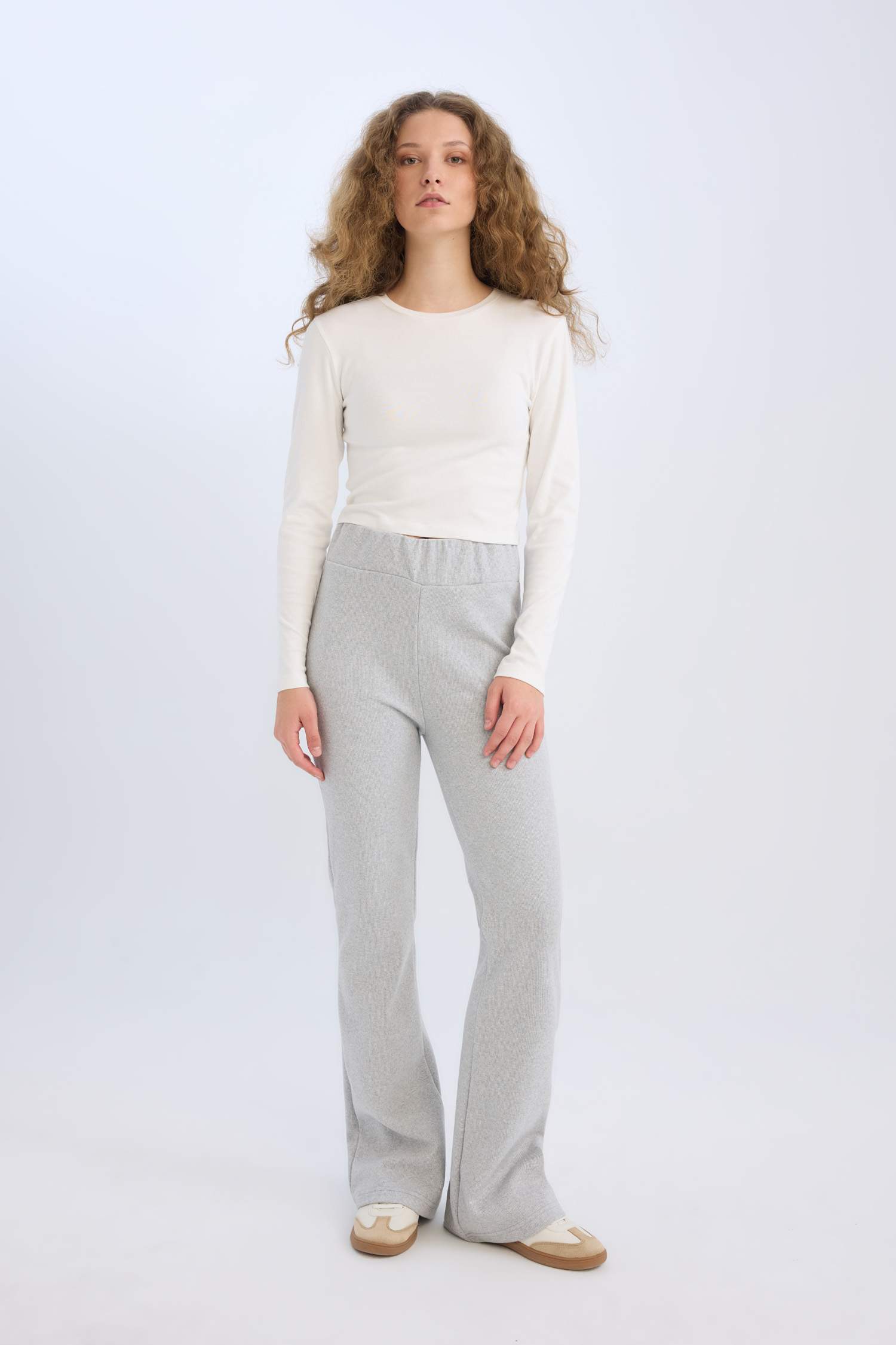 Wide Leg Geniş Paça Beli Lastikli Uzun Boy Pantolon