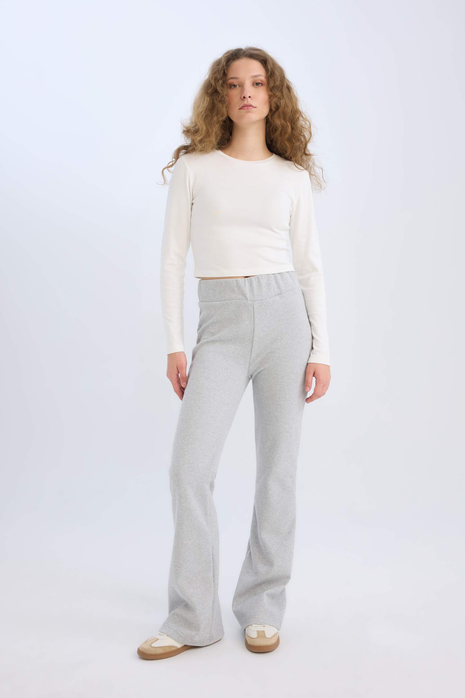 Wide Leg Geniş Paça Beli Lastikli Uzun Boy Pantolon