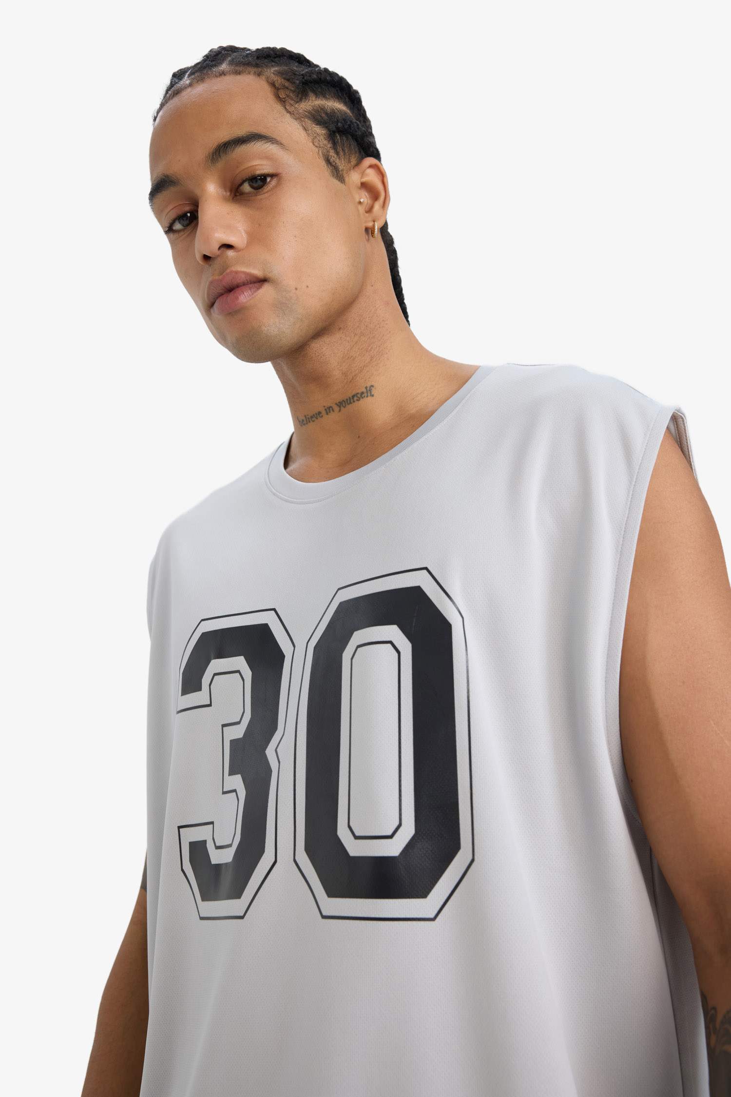 DeFactoFit Fast Drying Breathable Boxy Fit Printed Sports Tank Top