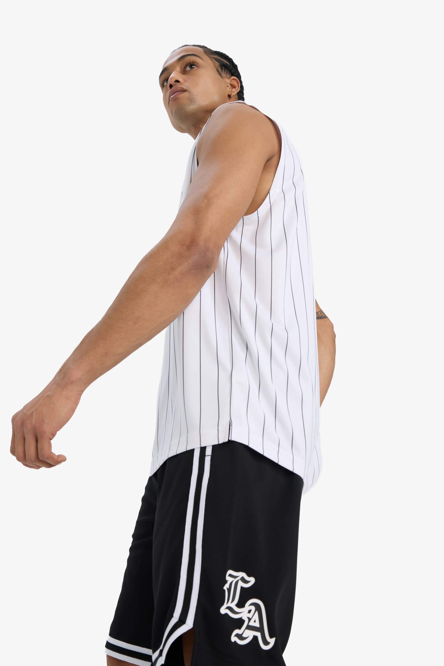 DeFactoFit Hızlı Kuruyan Standart Fit Baskılı Bisiklet Yaka Sporcu Atlet