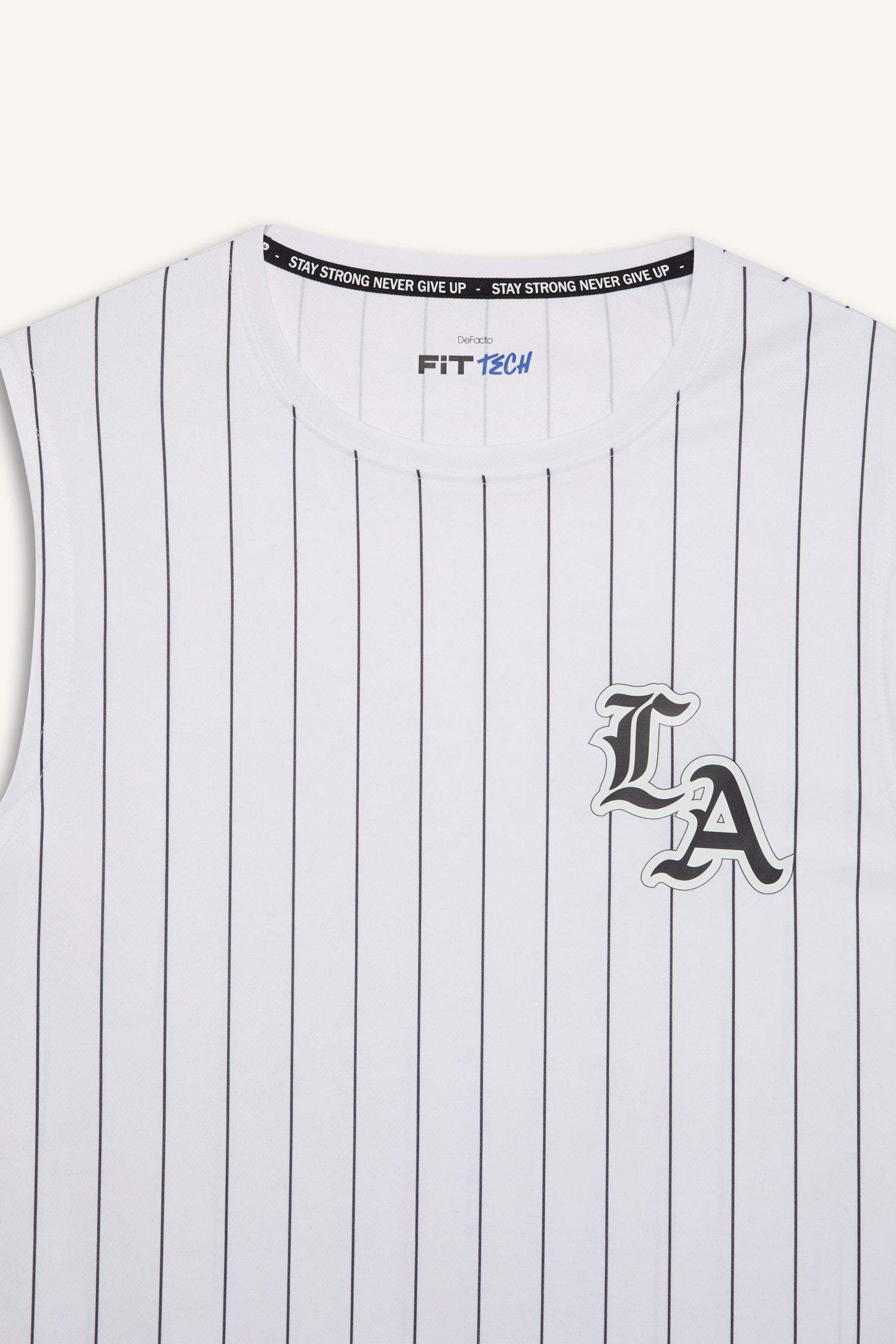 DeFactoFit Hızlı Kuruyan Standart Fit Baskılı Bisiklet Yaka Sporcu Atlet