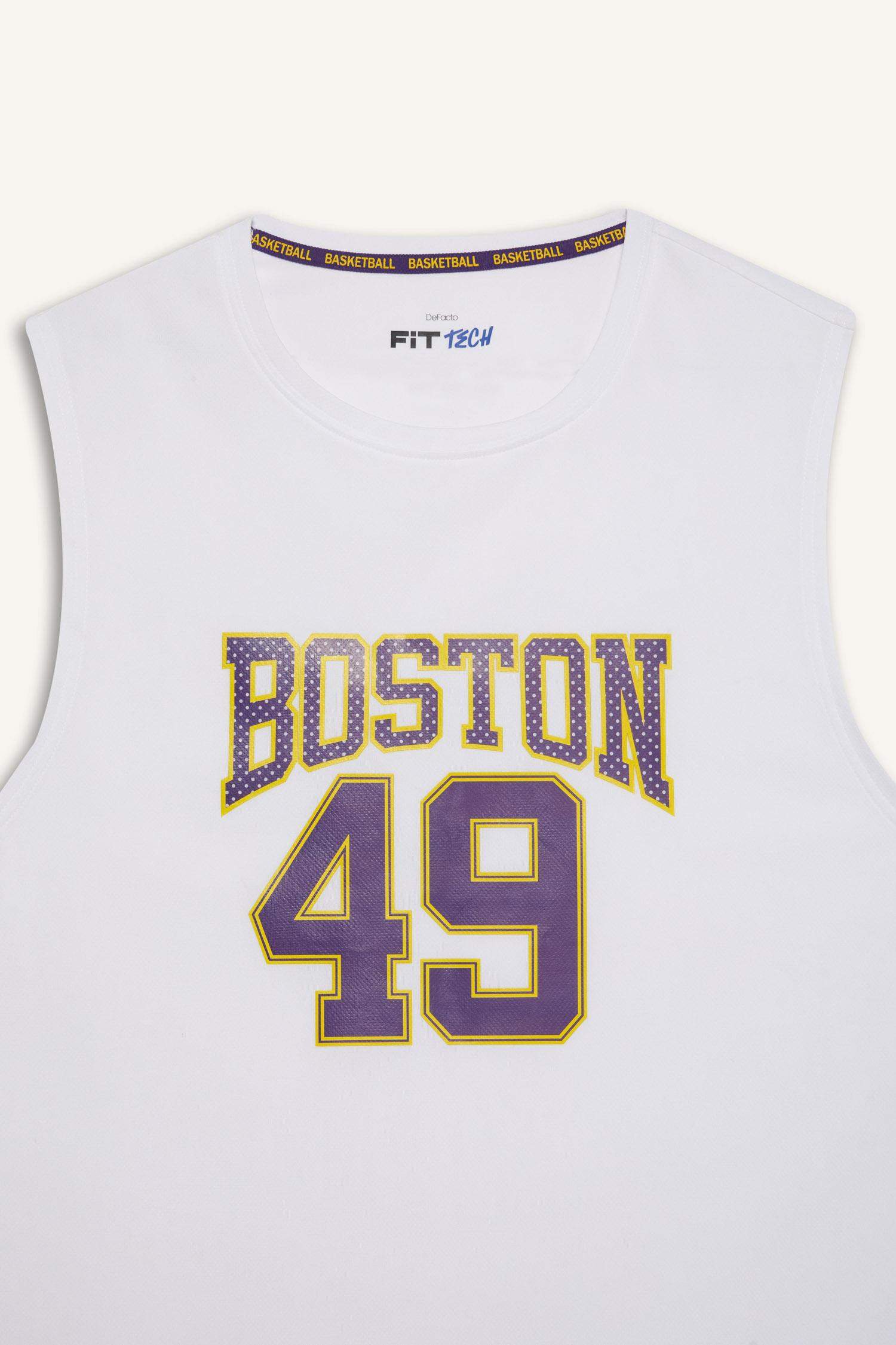 تانك توب رياضي قصة عادية سريع الجفاف بوليستر أبيض من DeFactoFit