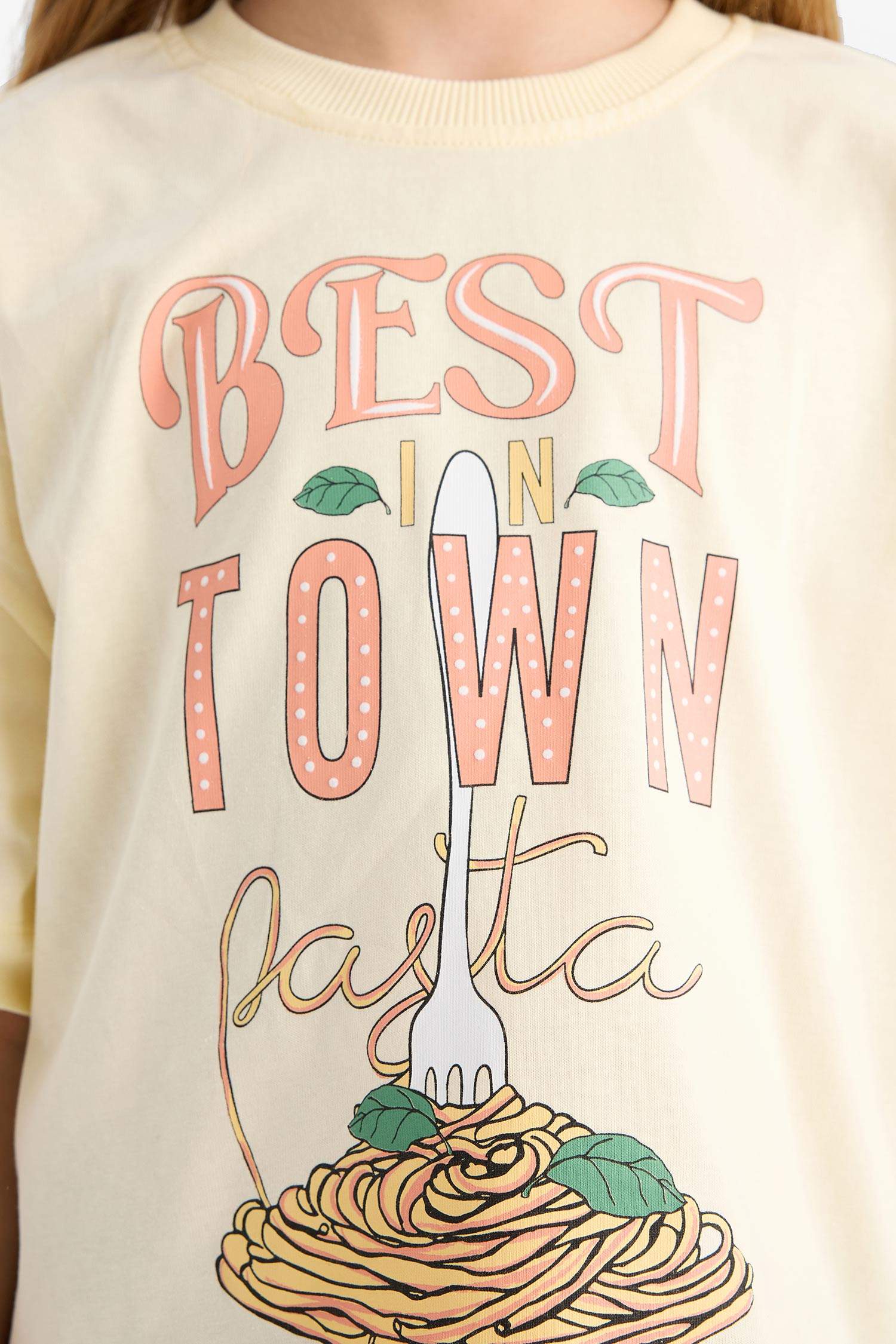 Girl Boxy Fit Crew Neck Slogan Printed T-Shirt