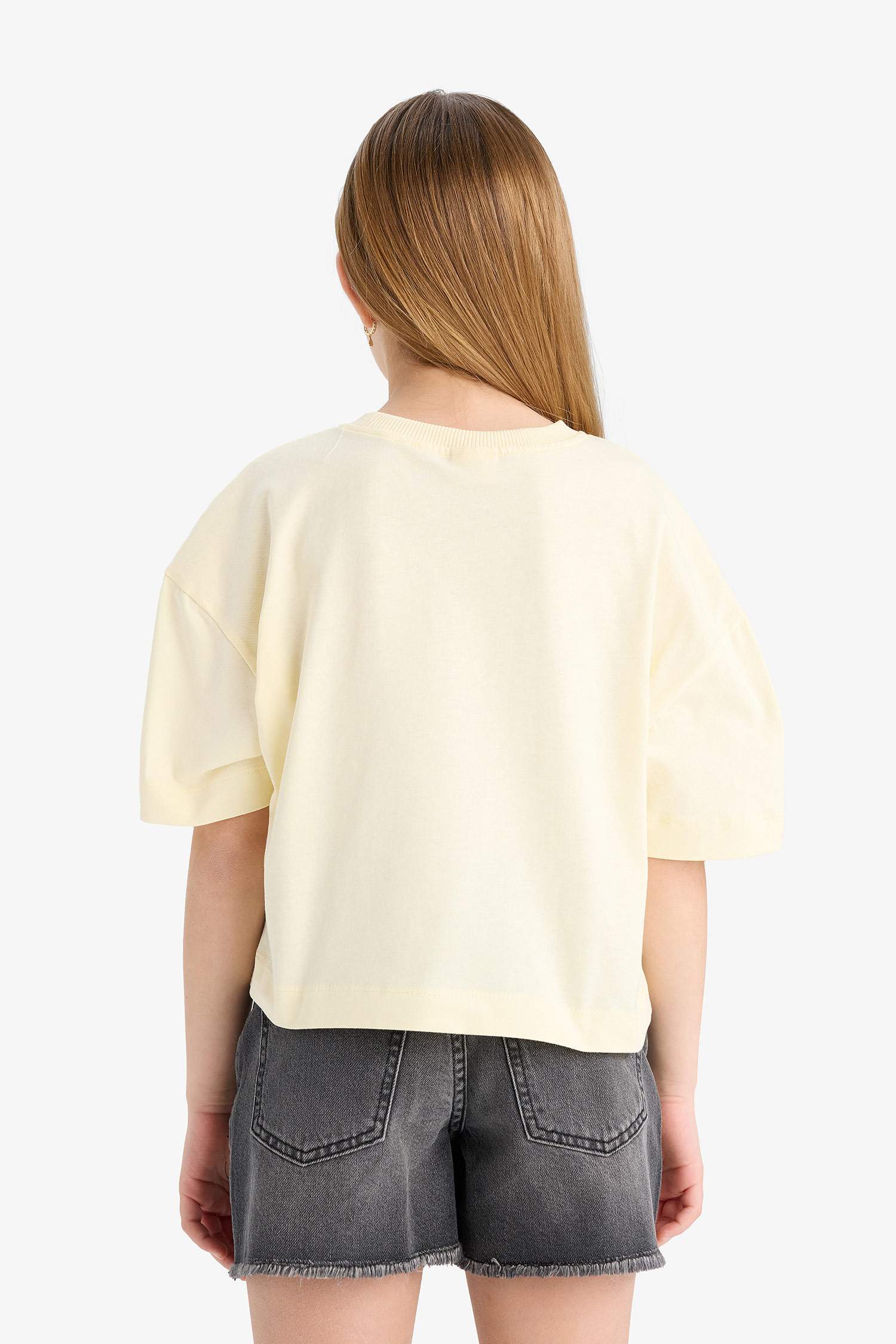 Girl Boxy Fit Crew Neck Slogan Printed T-Shirt