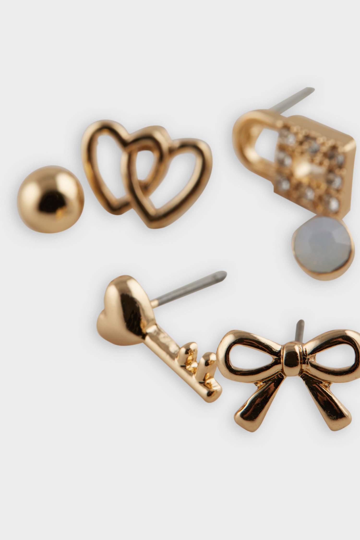 Woman 6 Piece Gold Earrings