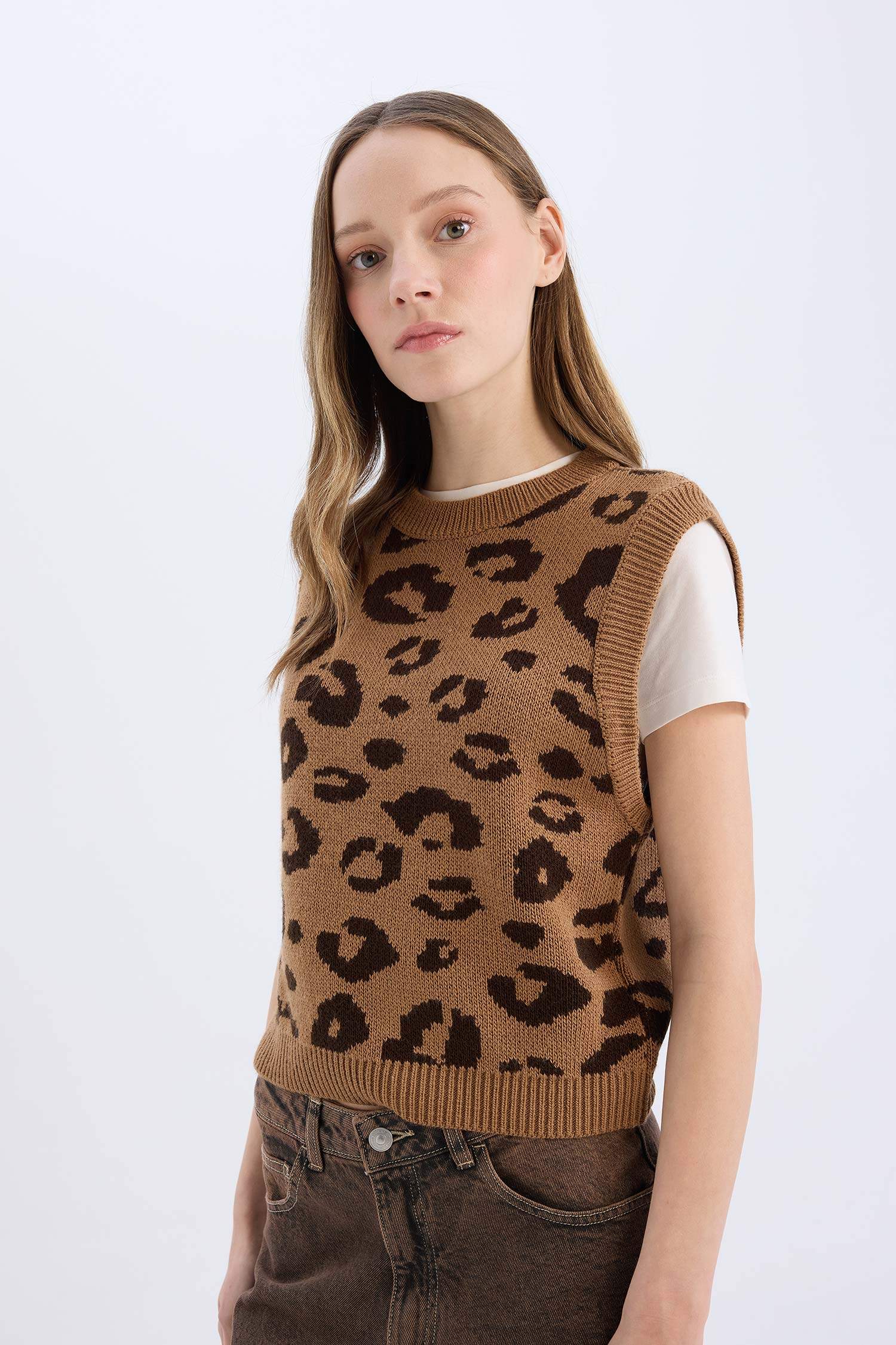 Coool қалыпты пішім дөңгелек жаға Жилет