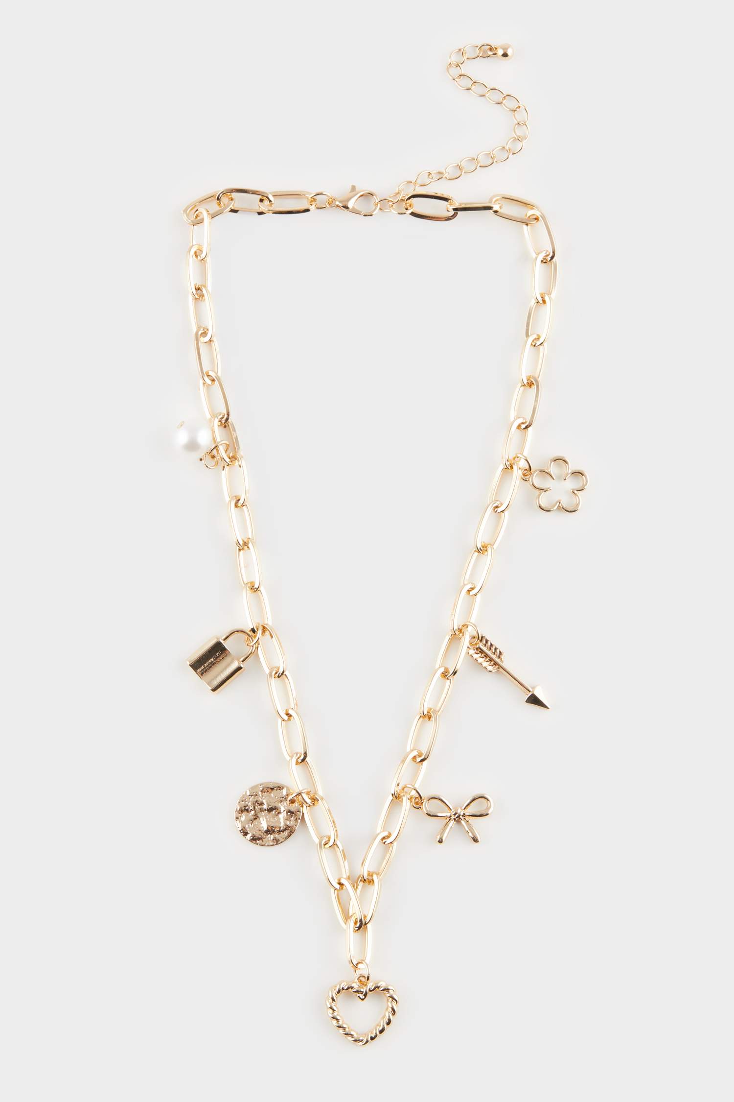 Kadın Gold Detaylı Charm Kolye