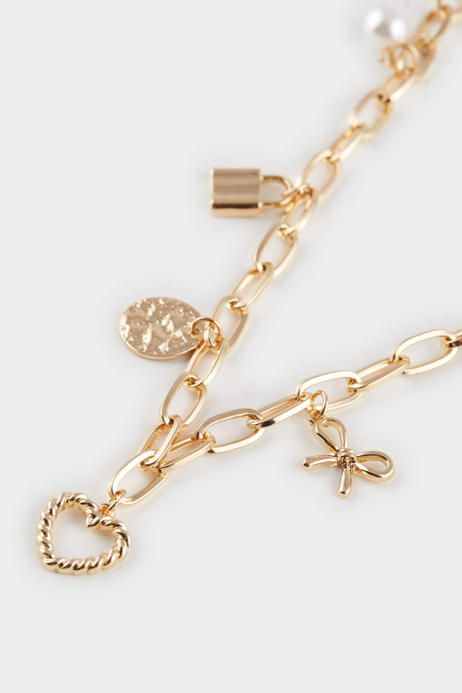 Kadın Gold Detaylı Charm Kolye