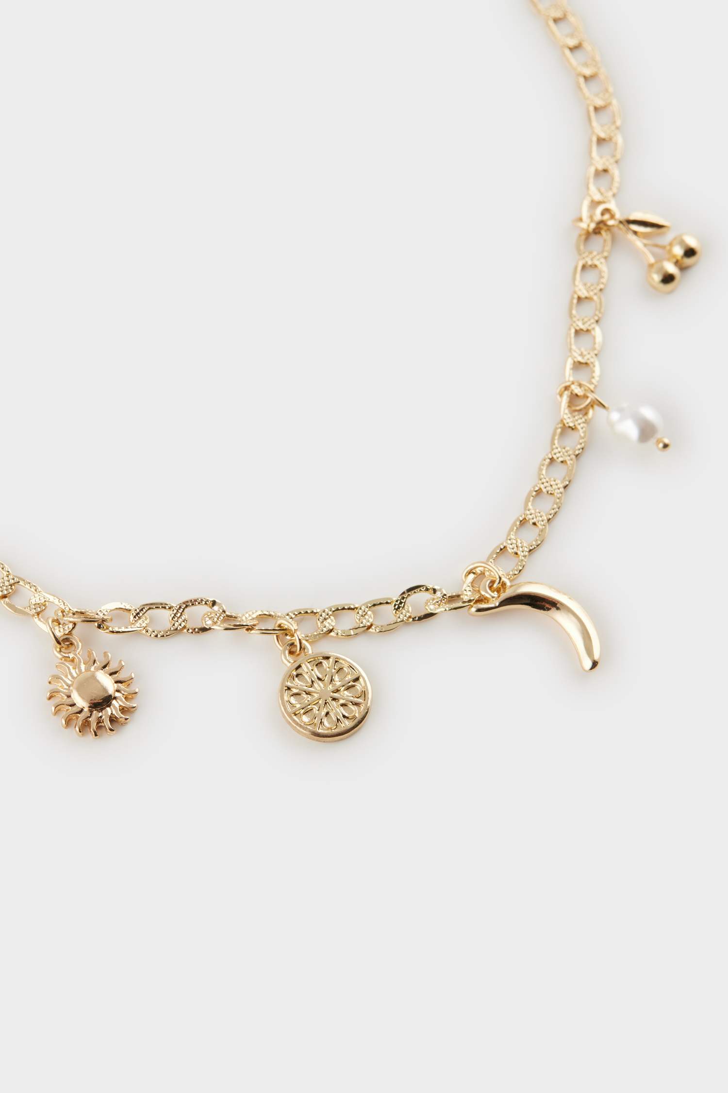 Kadın Gold Detaylı Charm Kolye