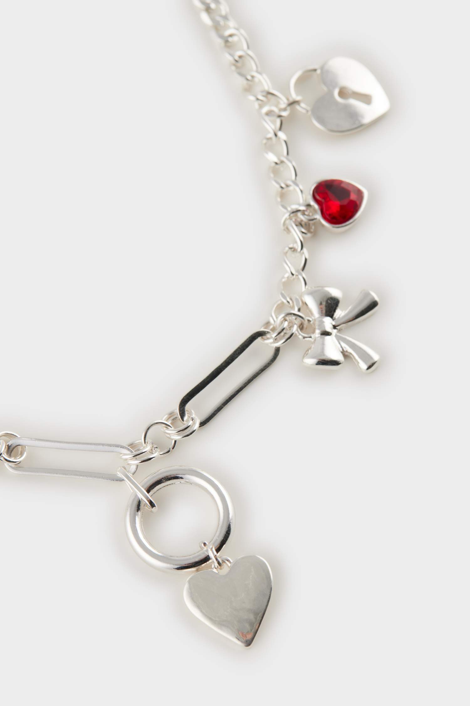 Kadın Silver Detaylı Charm Kolye