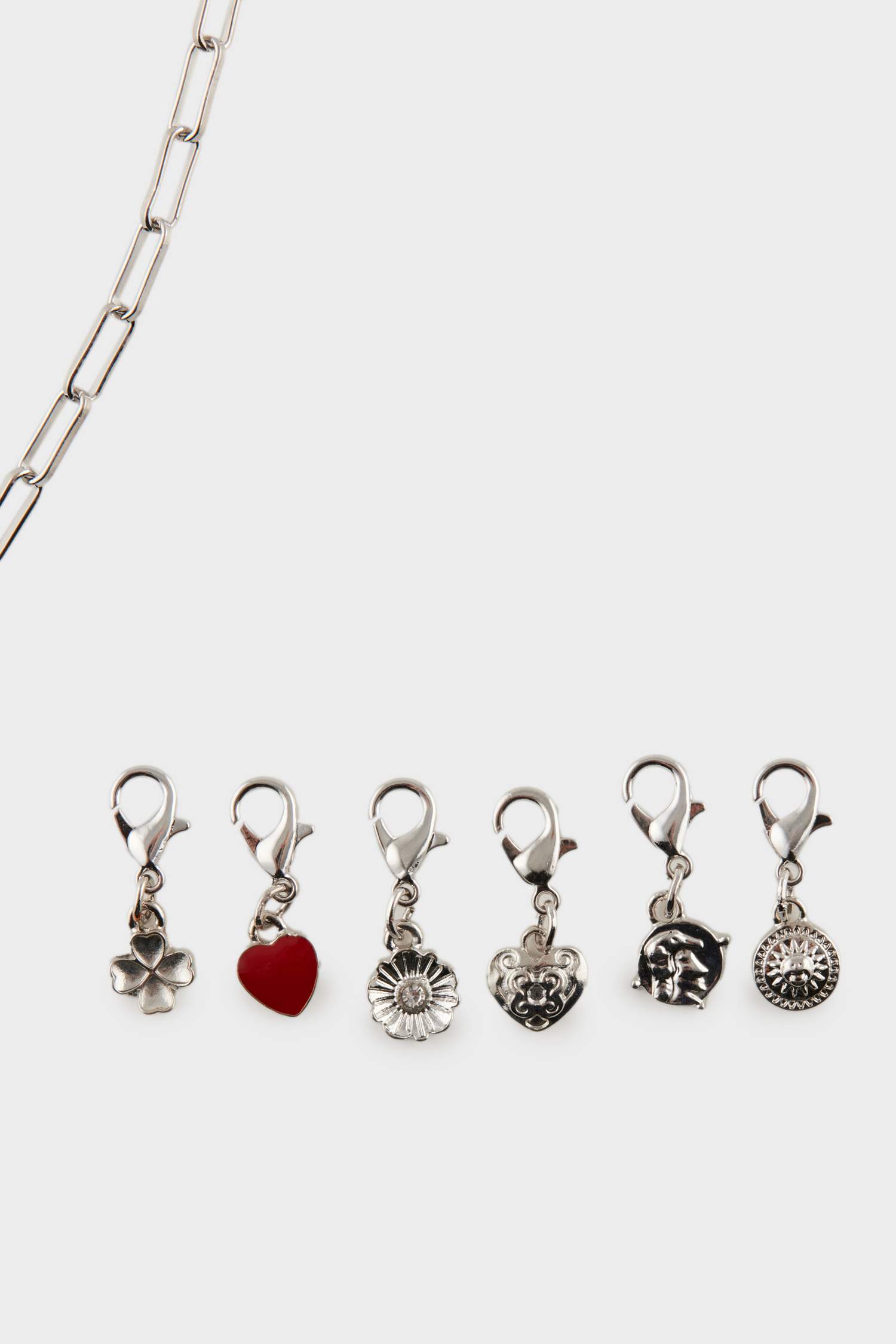 Kadın Silver Detaylı Değiştirilebilir Uçlu Charm Kolye