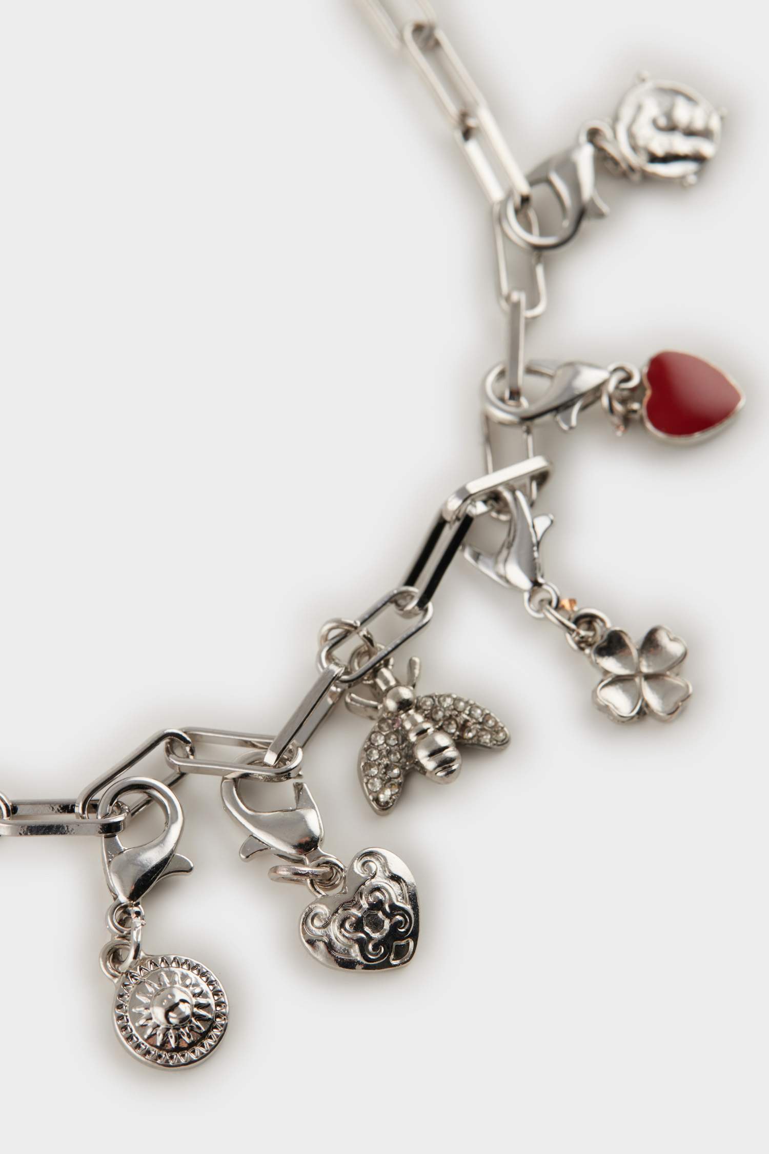 Kadın Silver Detaylı Değiştirilebilir Uçlu Charm Kolye