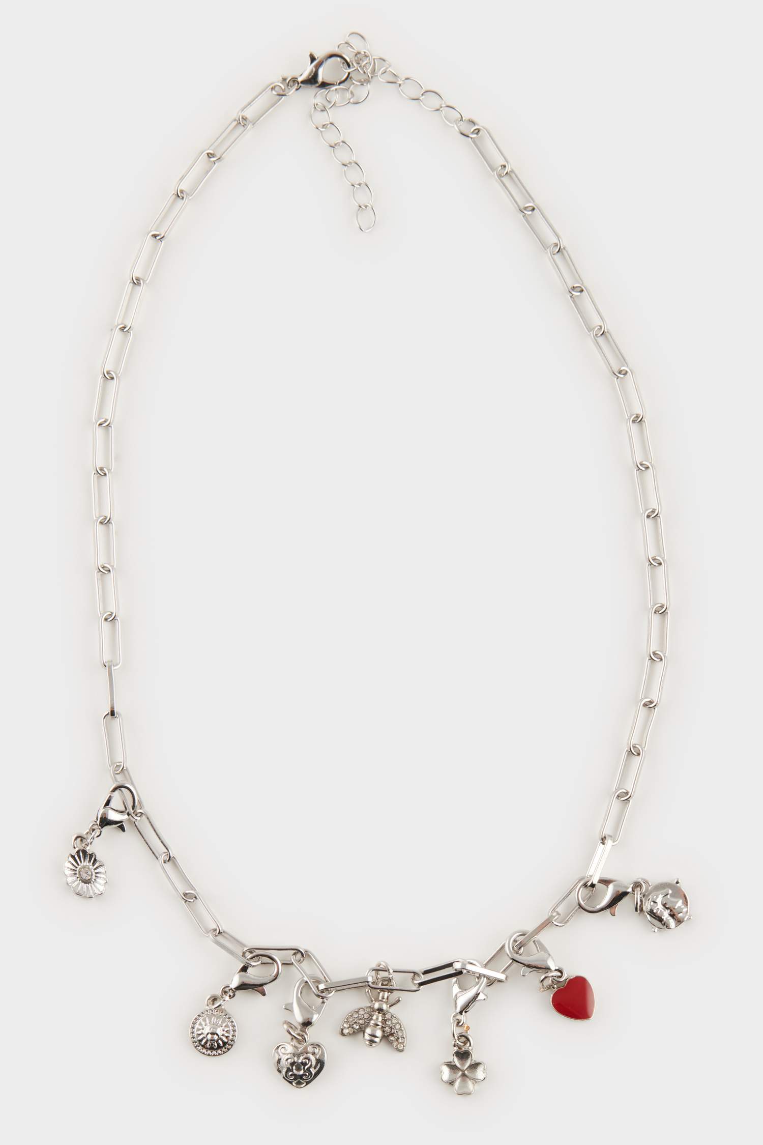 Kadın Silver Detaylı Değiştirilebilir Uçlu Charm Kolye