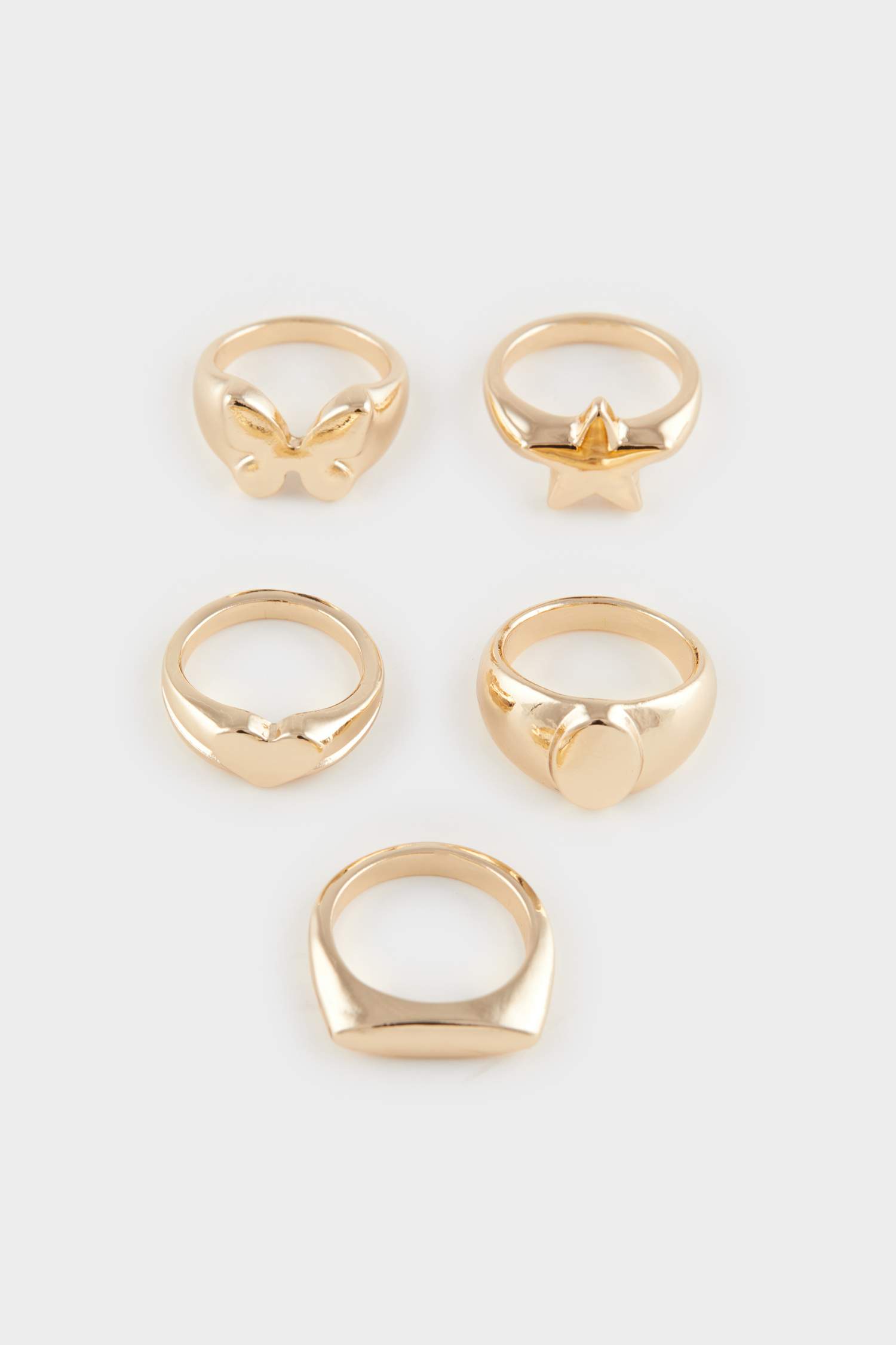 Kadın 5'li Gold Yüzük