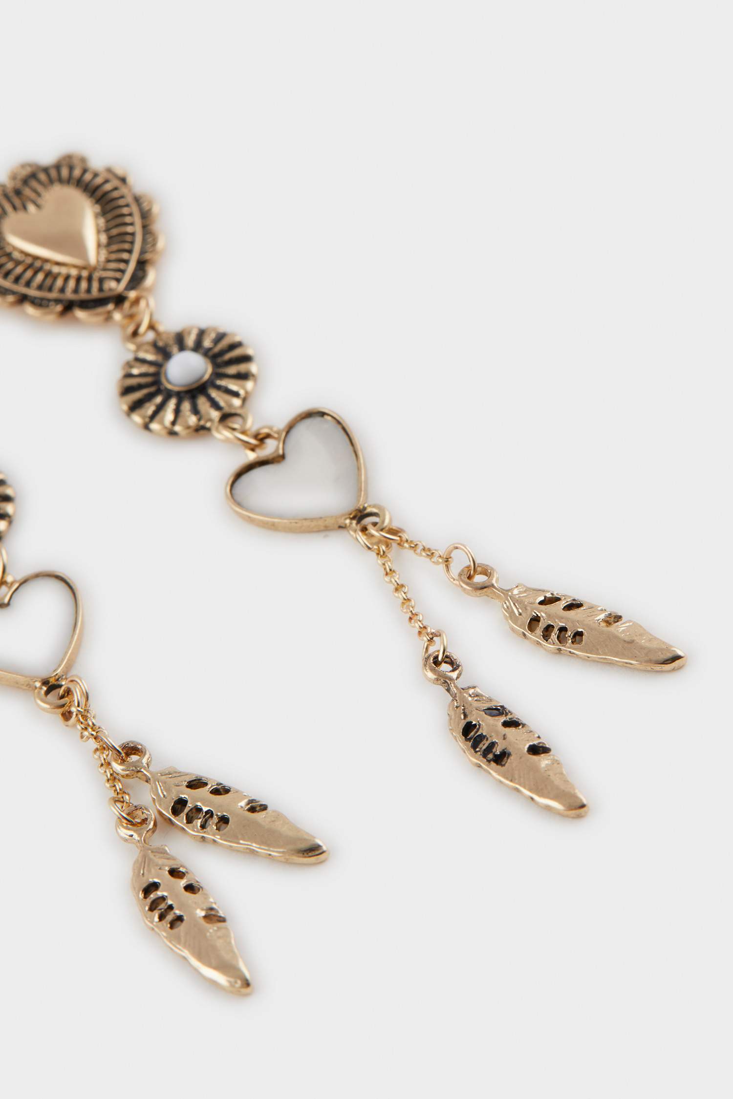 Woman Antique Heart Gold Earrings