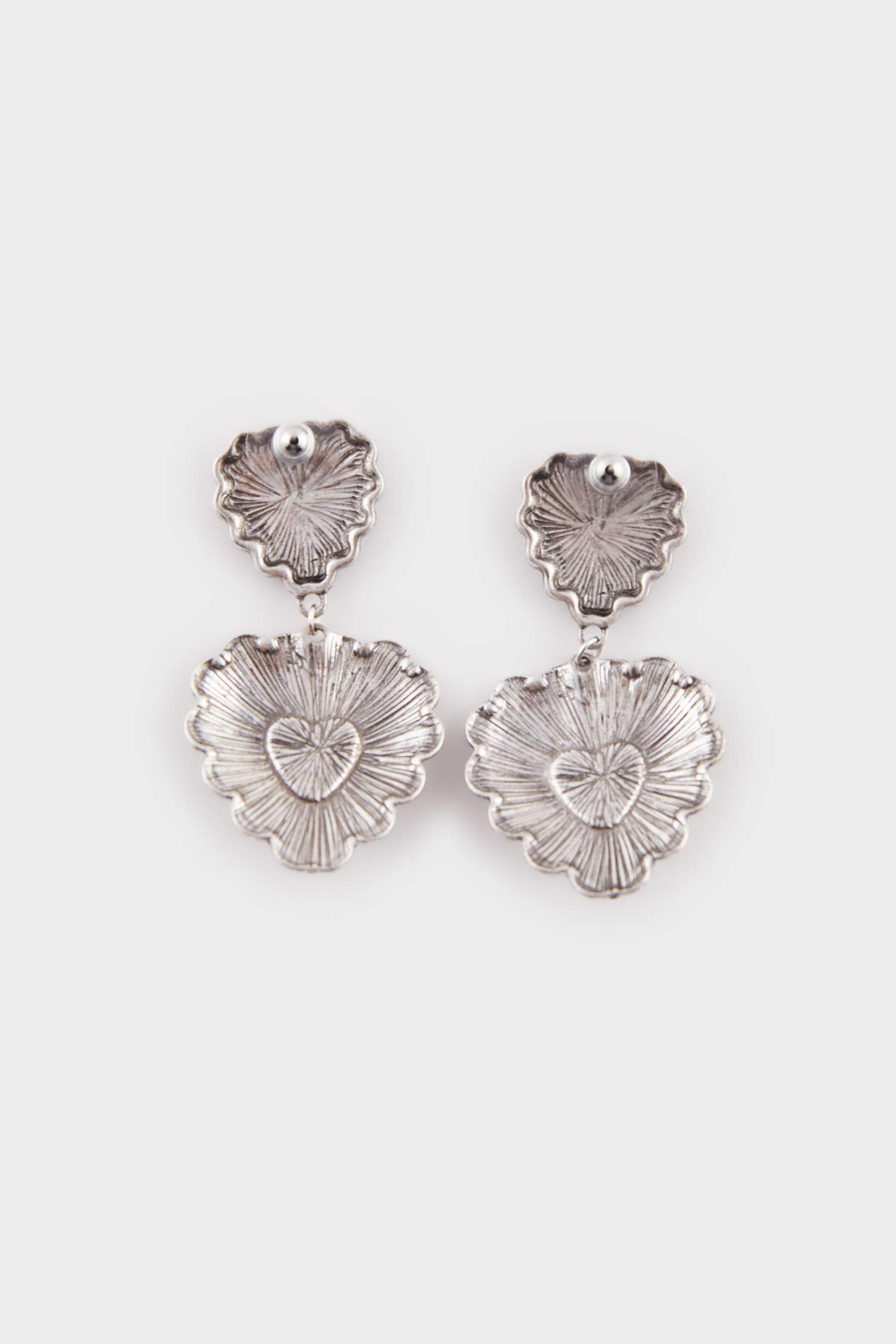 Kadın Mavi Taşlı Sallantılı Kalp Küpe