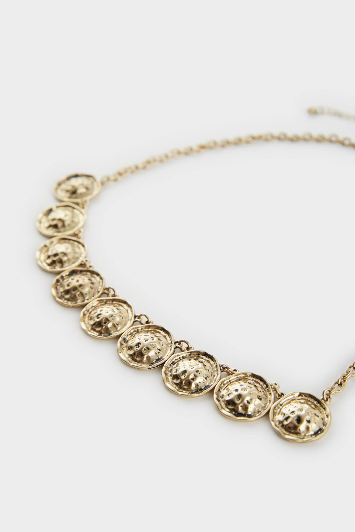 Kadın Plaka Görünümlü Gold Kolye