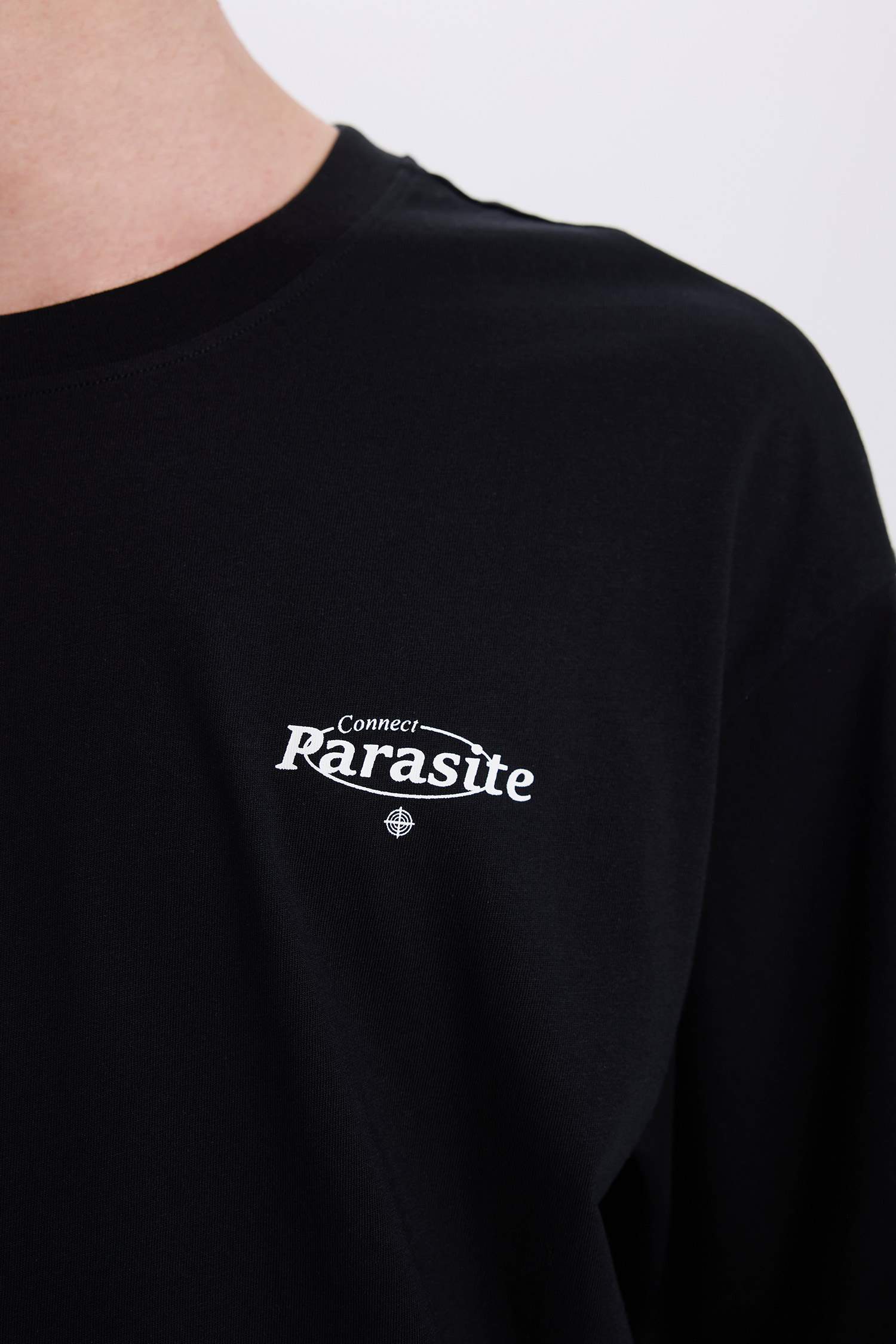 Cotton Boxy Fit Crew Neck Back Printed T-Shirt