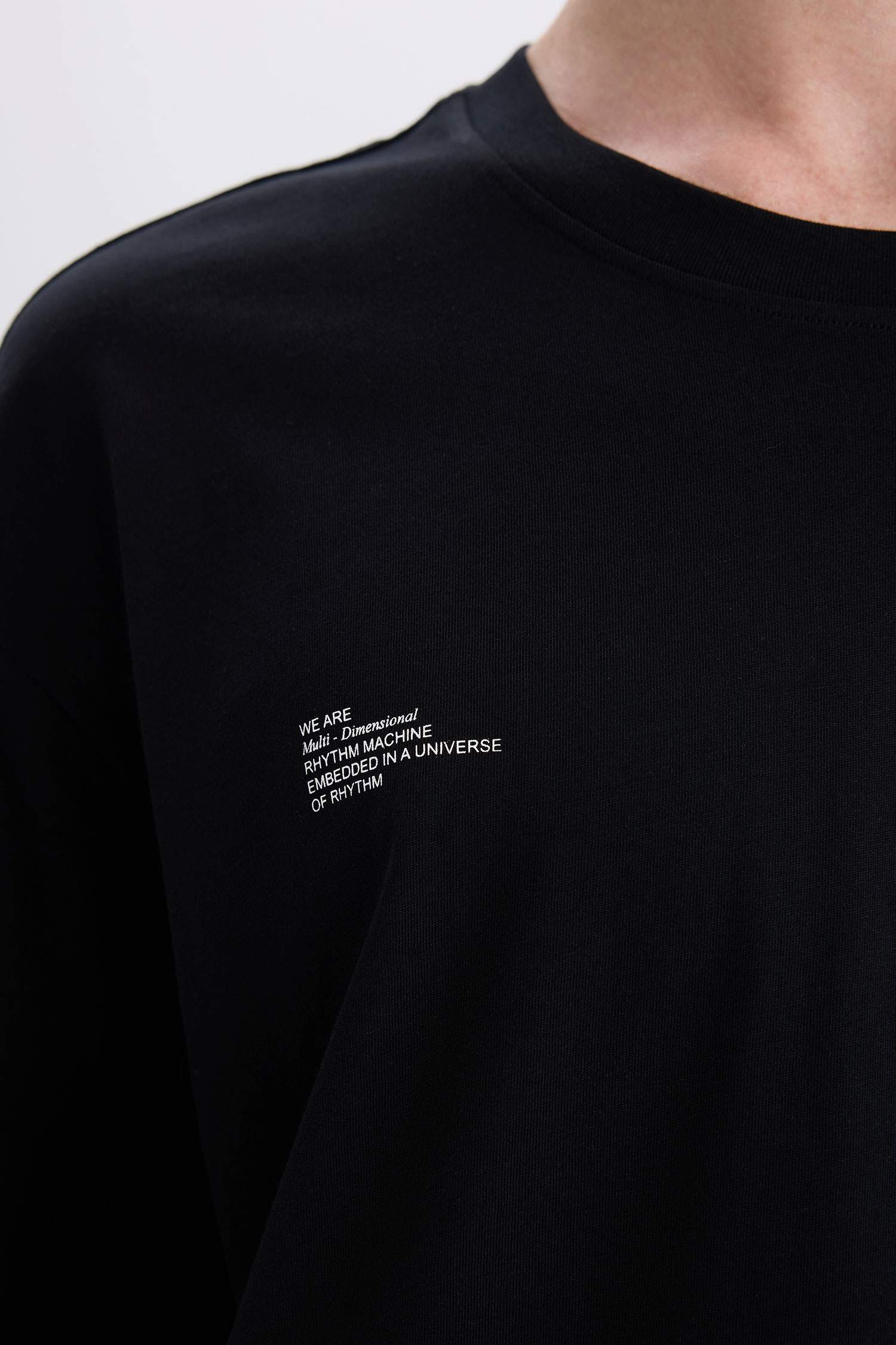 Cotton Boxy Fit Crew Neck Back Printed T-Shirt