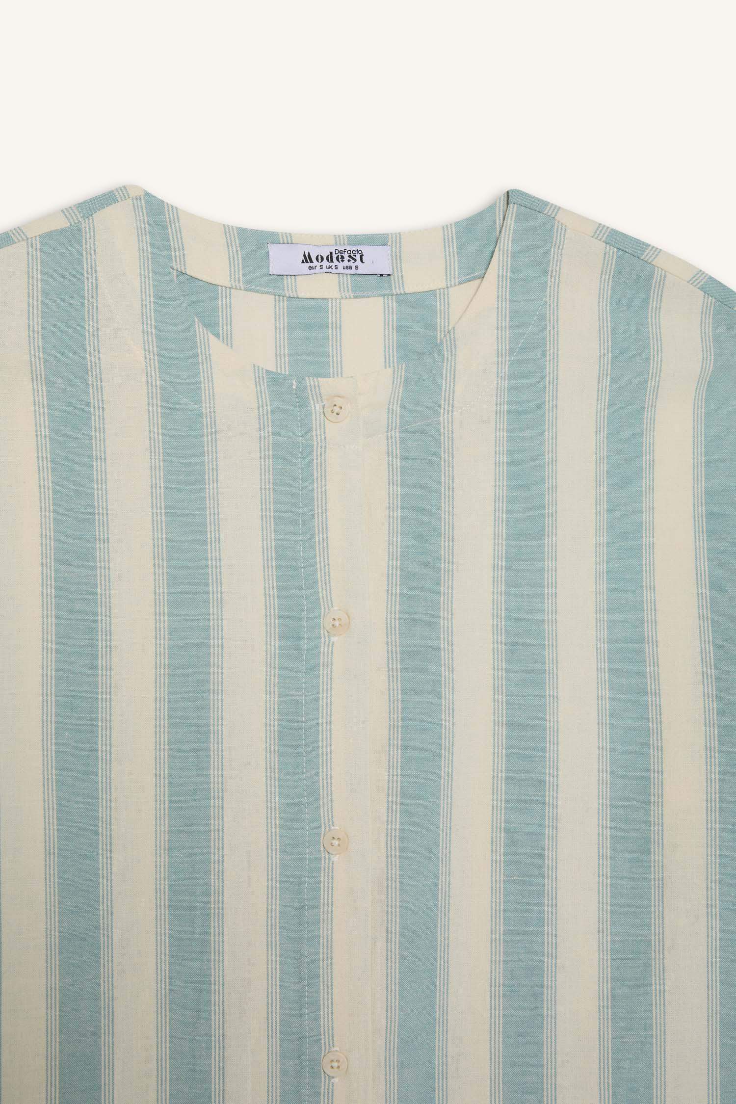 Relax Fit Striped Linen Long Sleeve Shirt