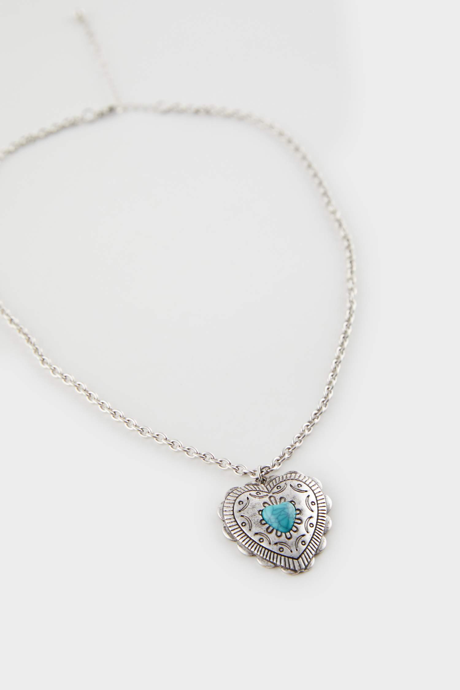 Woman Blue Stone Silver Necklace