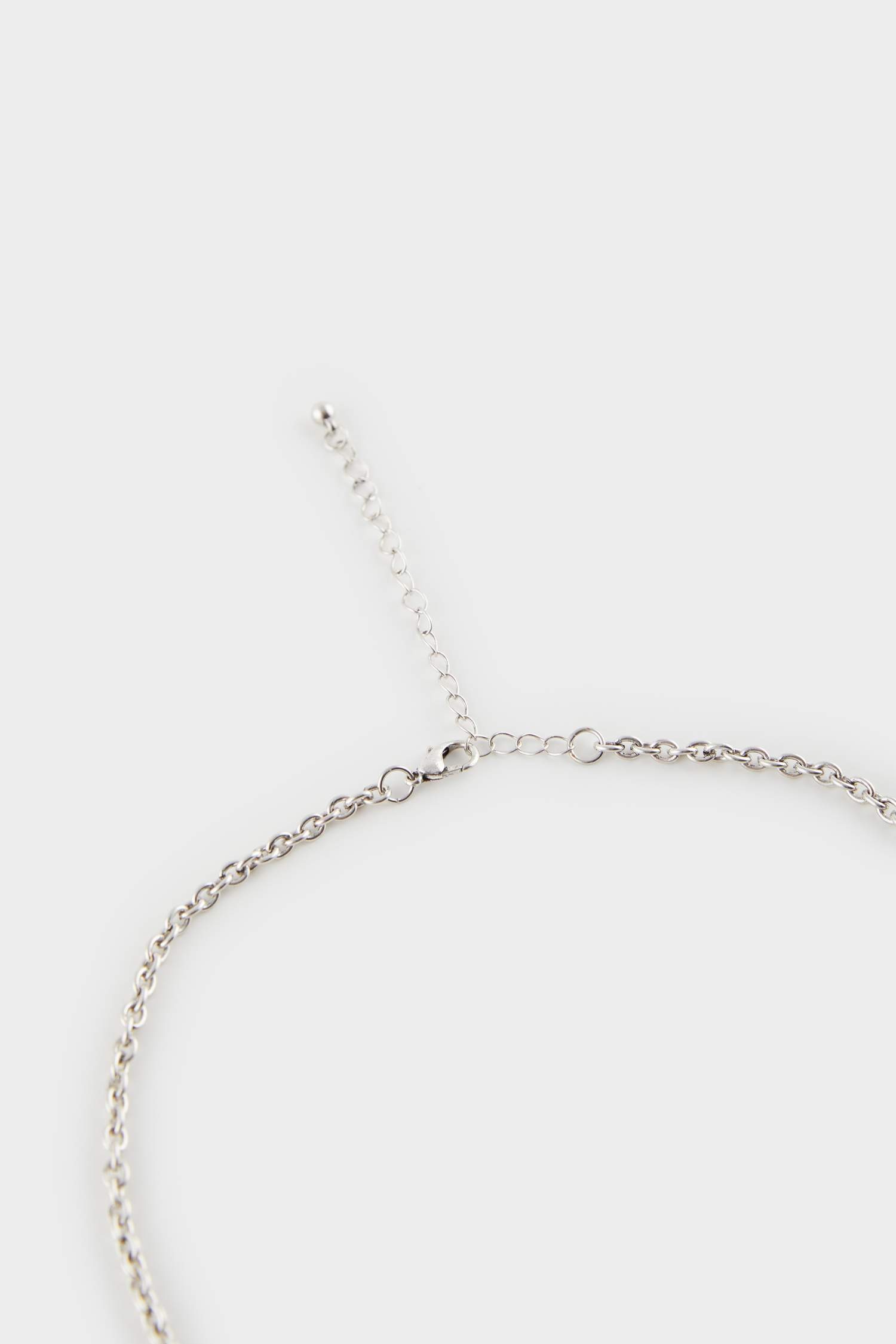 Woman Blue Stone Silver Necklace