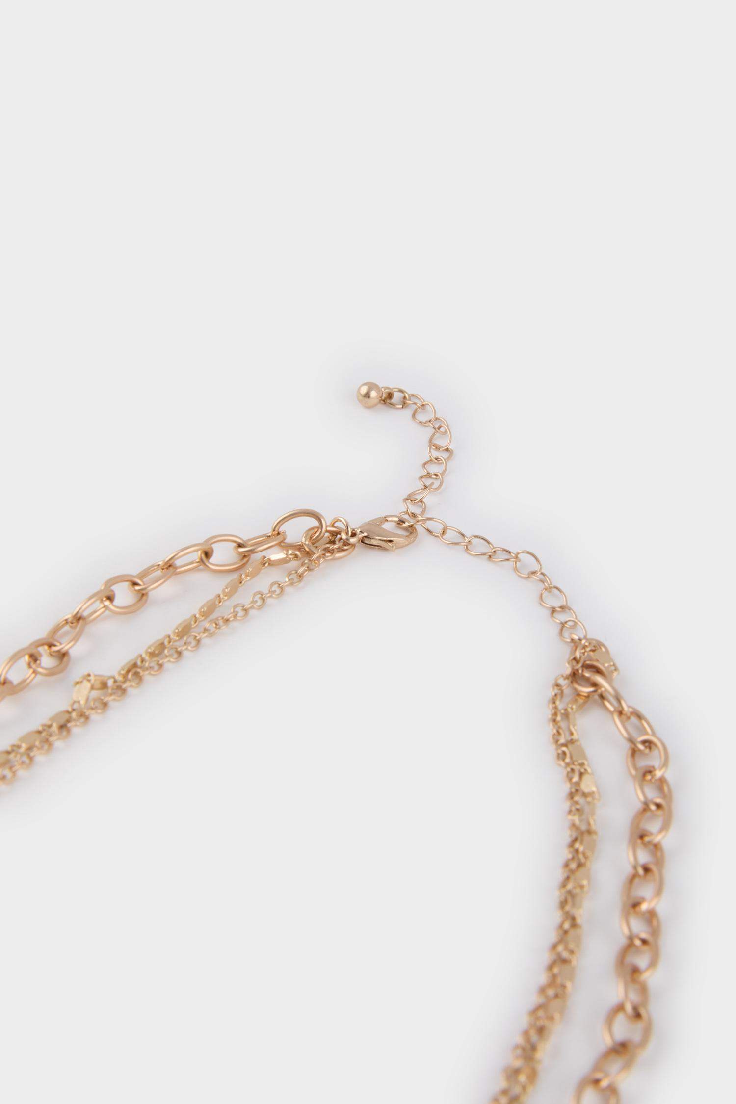 Woman Blue Stone Gold Necklace