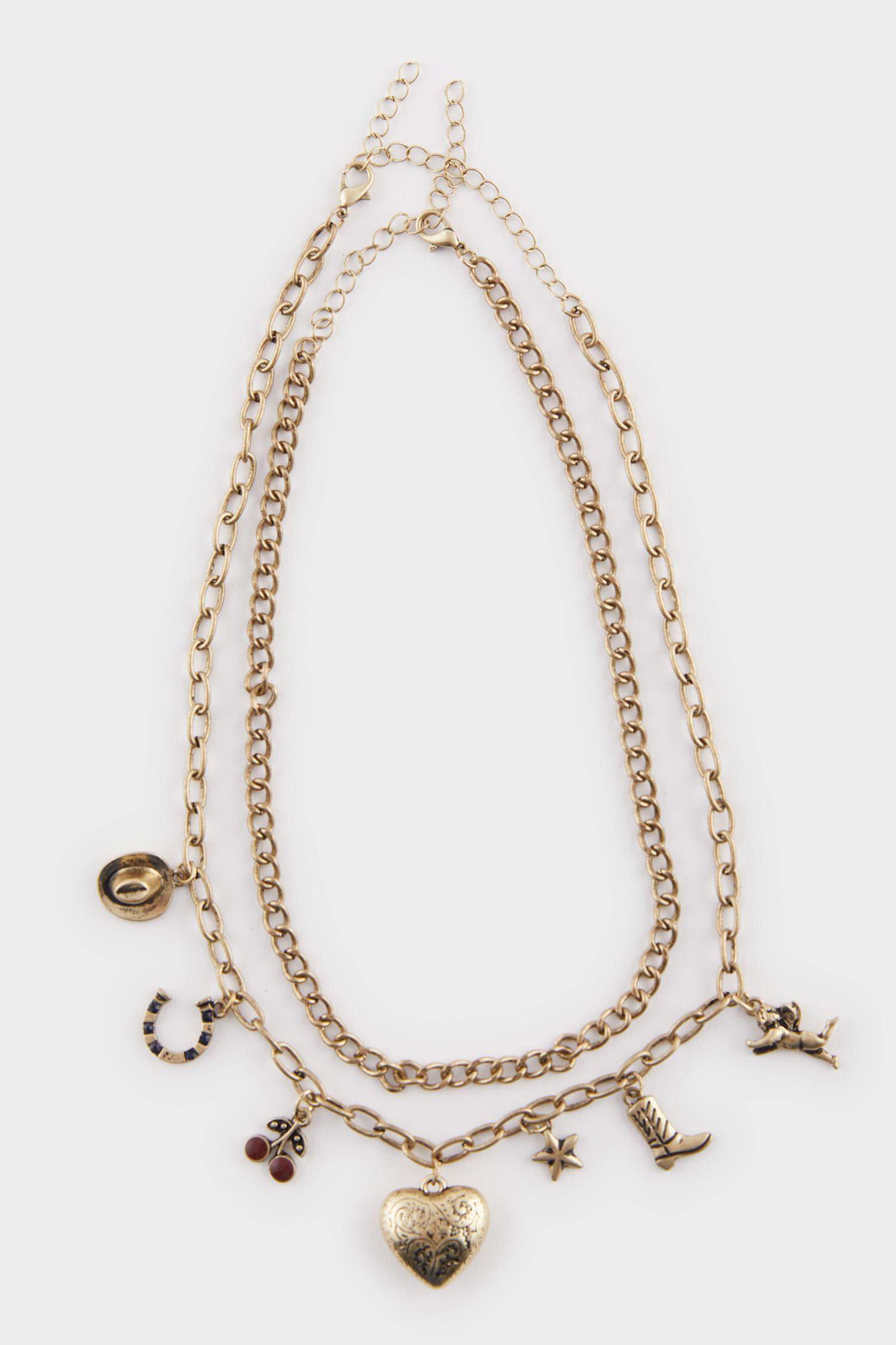 Woman 2 Piece Gold Necklace