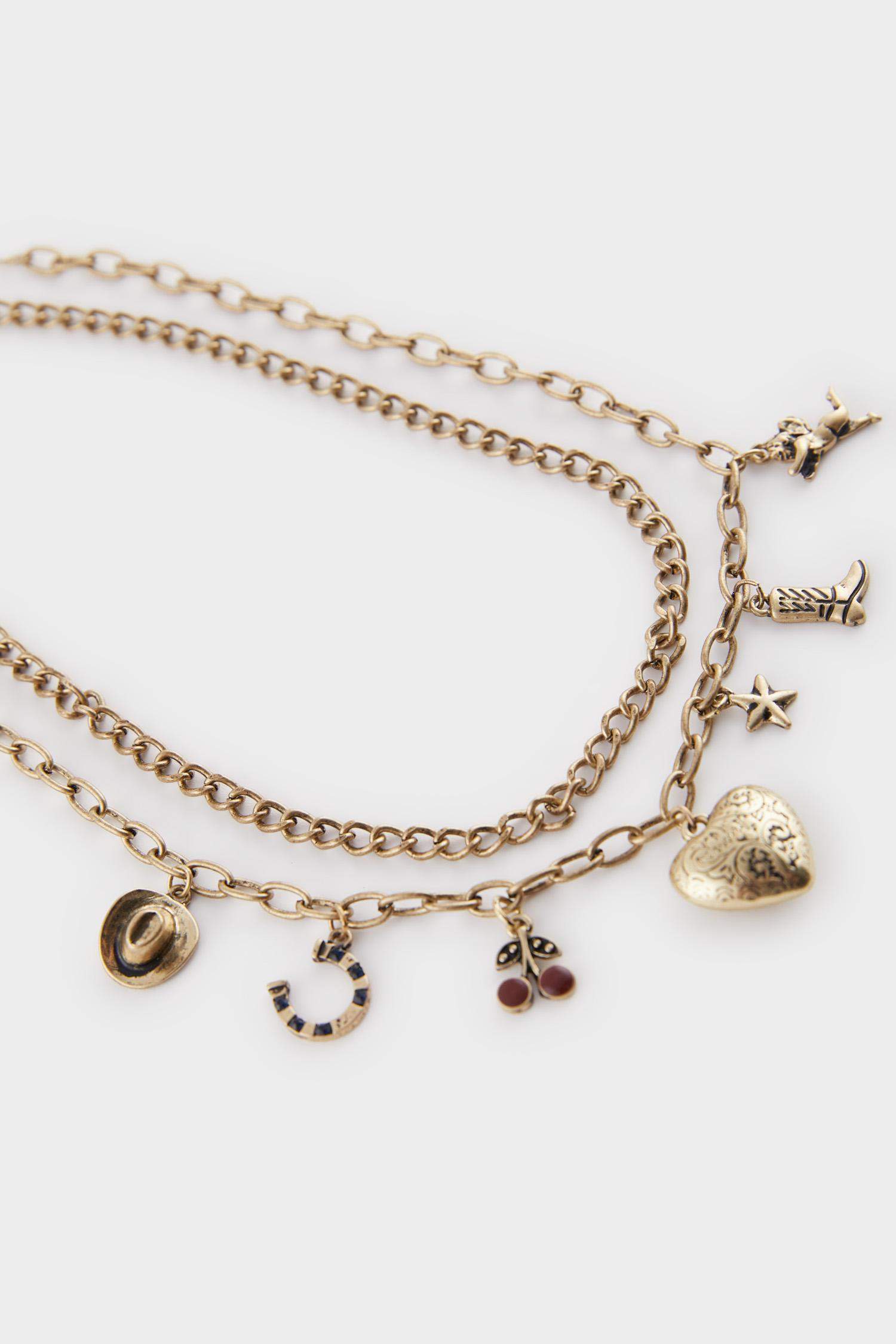 Woman 2 Piece Gold Necklace