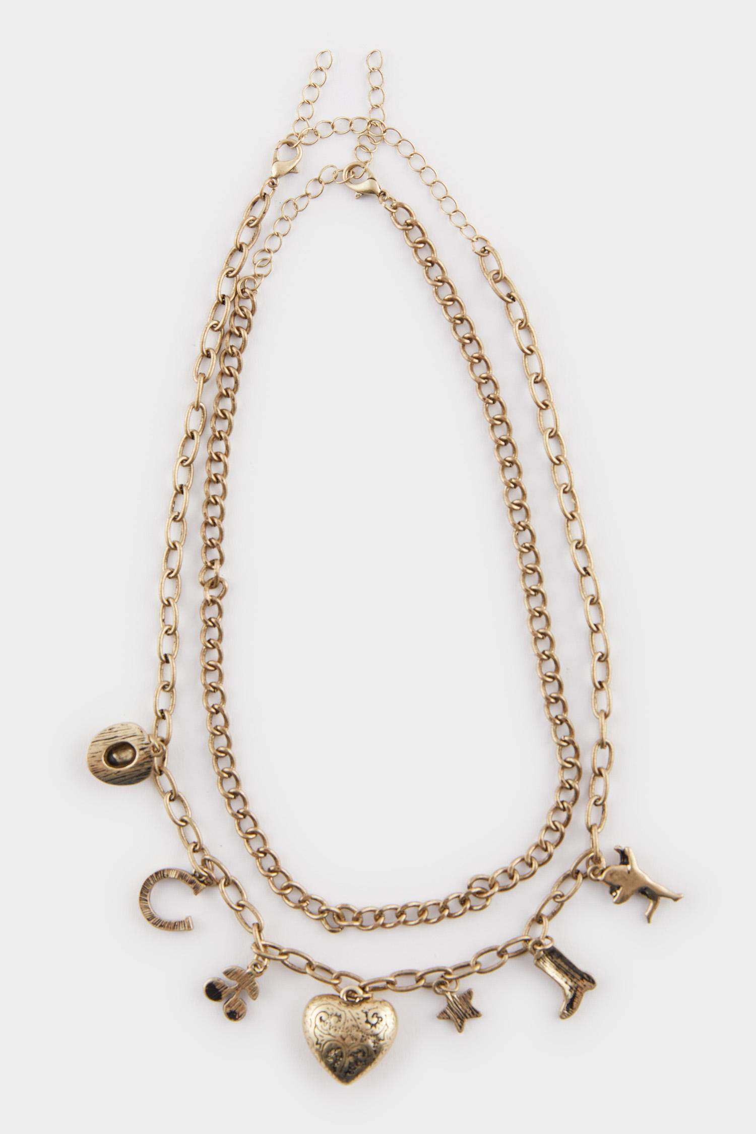 Woman 2 Piece Gold Necklace