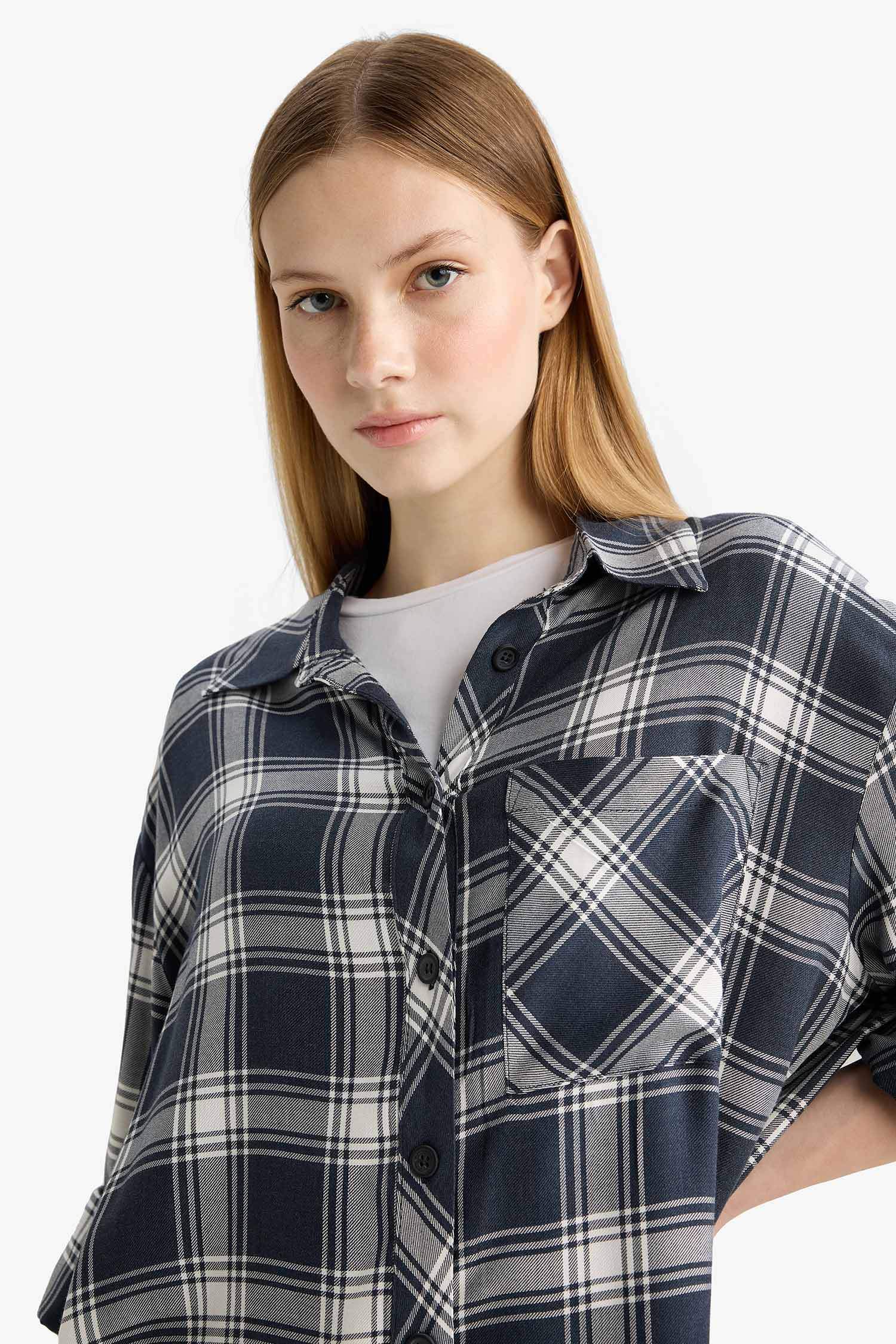 Oversize Fit Flanel Long Sleeve Shirt