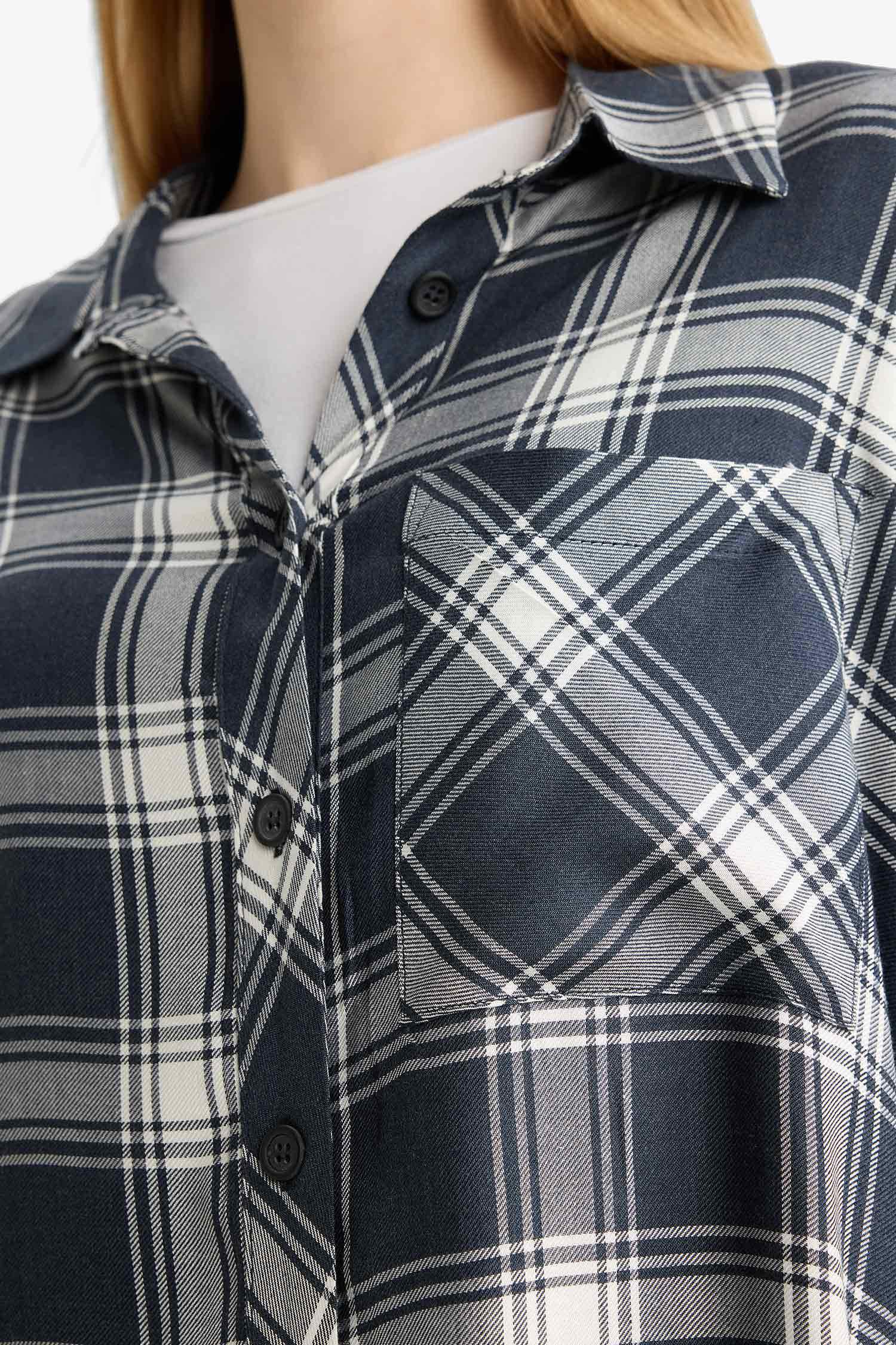 Oversize Fit Flanel Long Sleeve Shirt