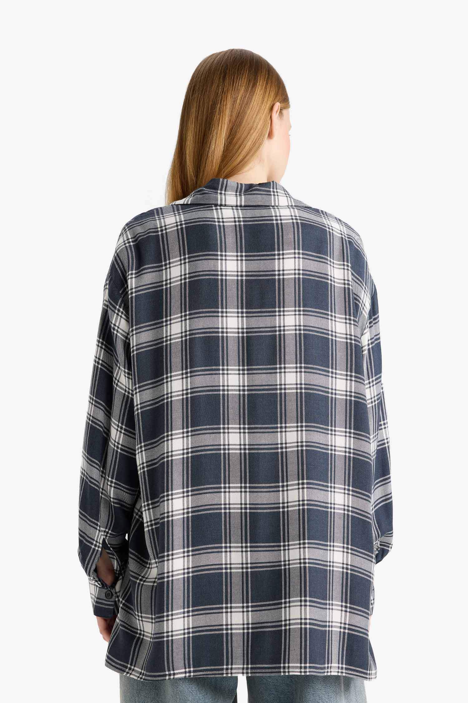 Oversize Fit Flanel Long Sleeve Shirt