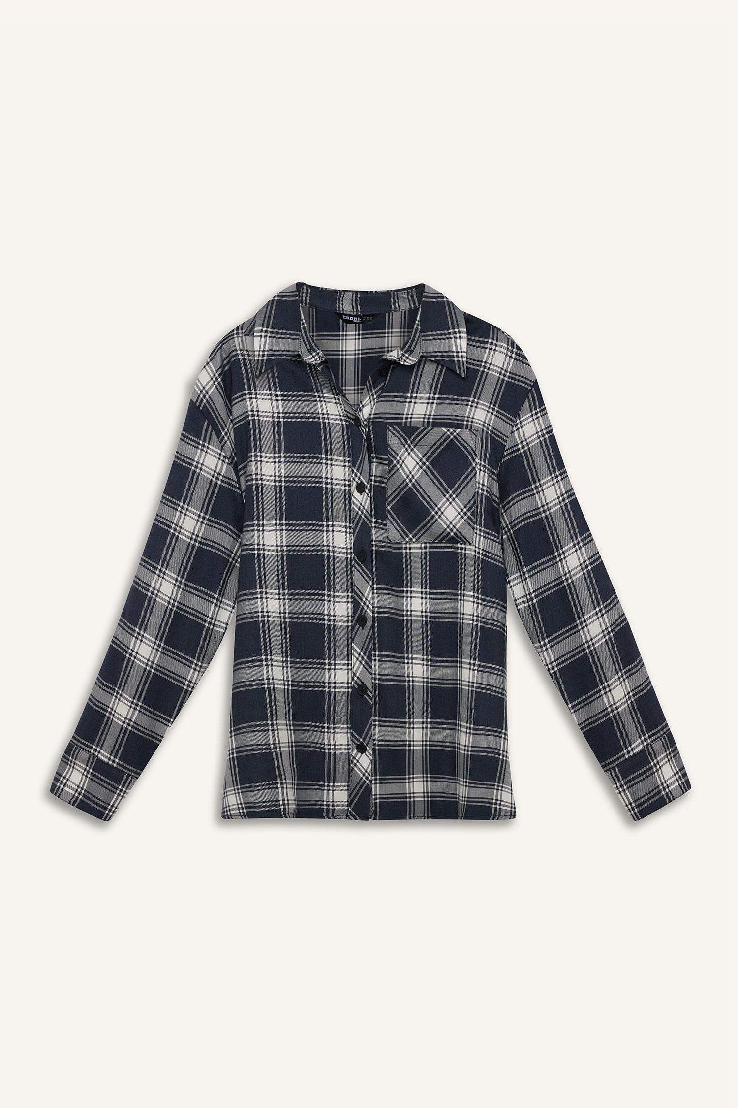 Oversize Fit Flanel Long Sleeve Shirt