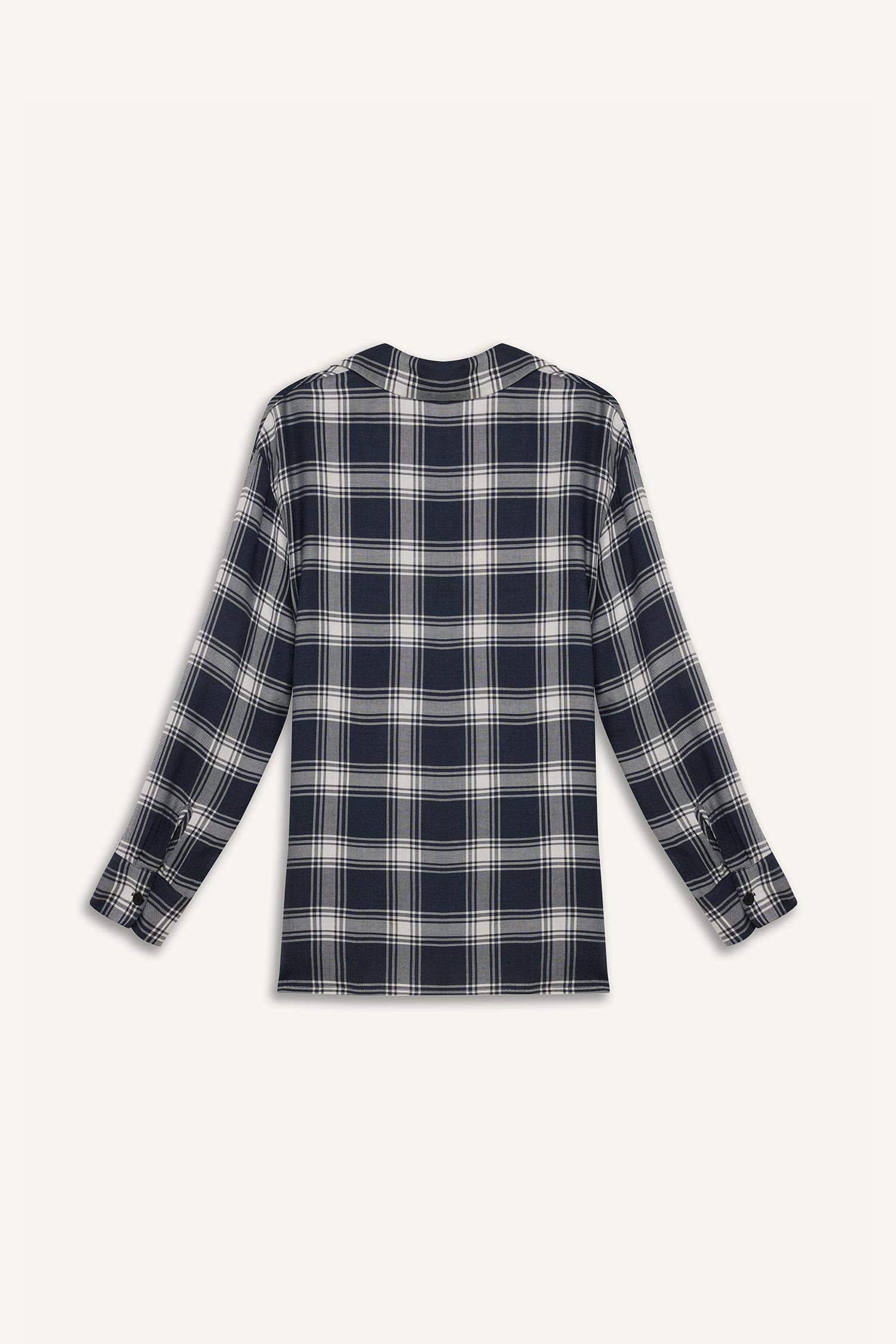 Oversize Fit Flanel Long Sleeve Shirt