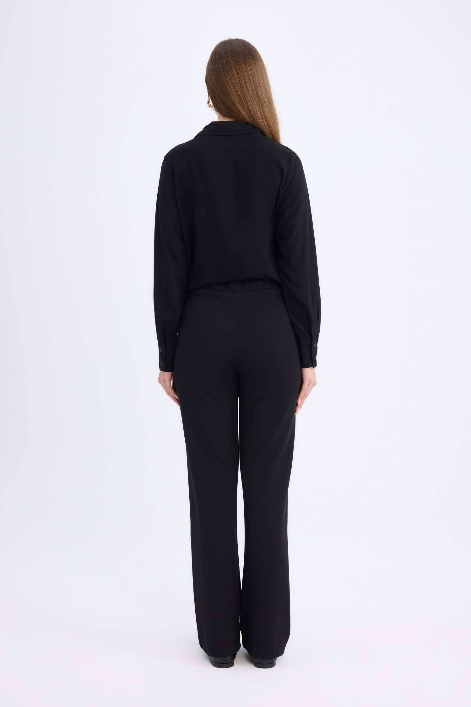 Straight Fit Basic Düz Skuba Krep Pantolon