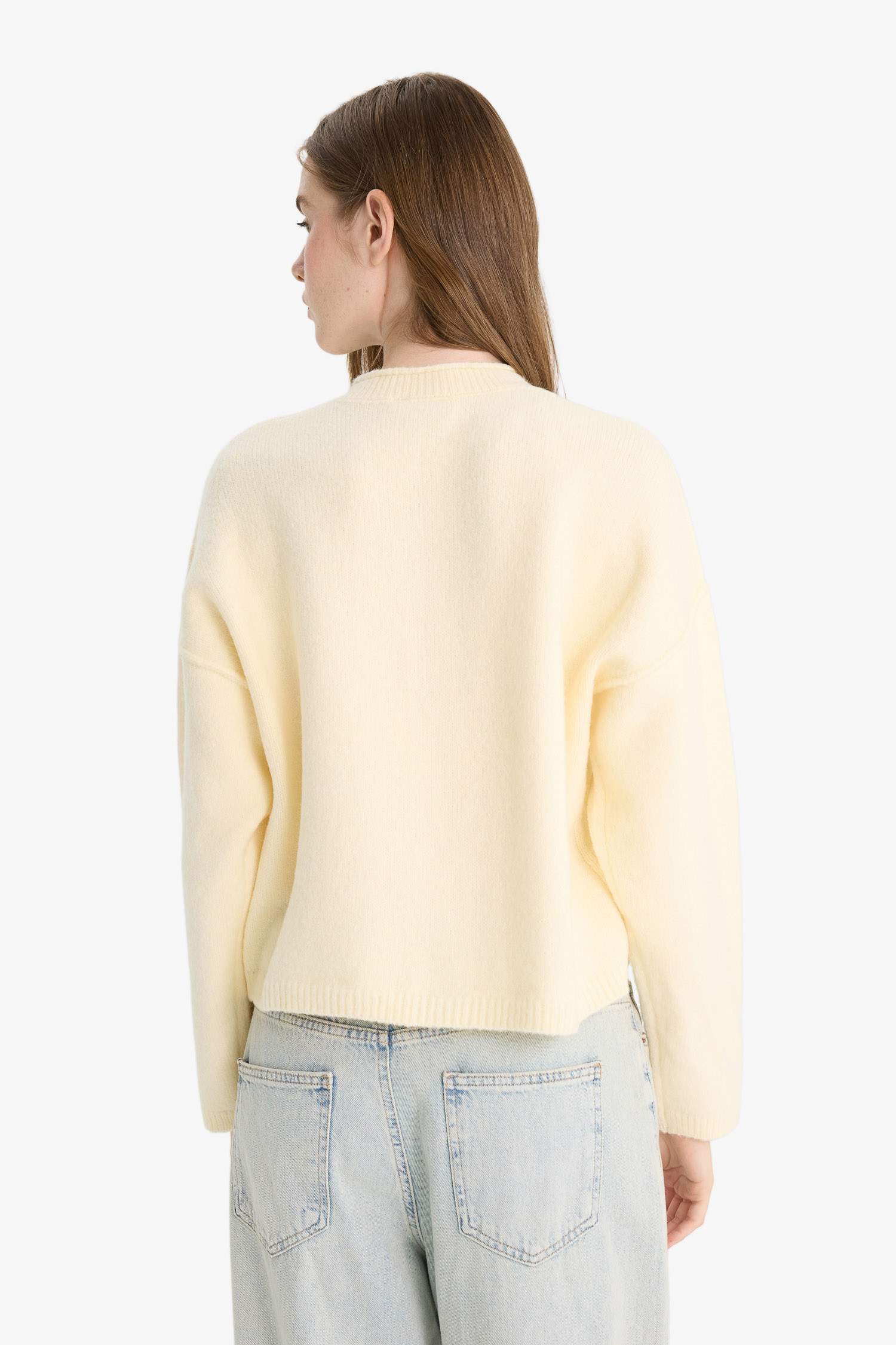 Regular Fit Crew Neck Knit Cardigan