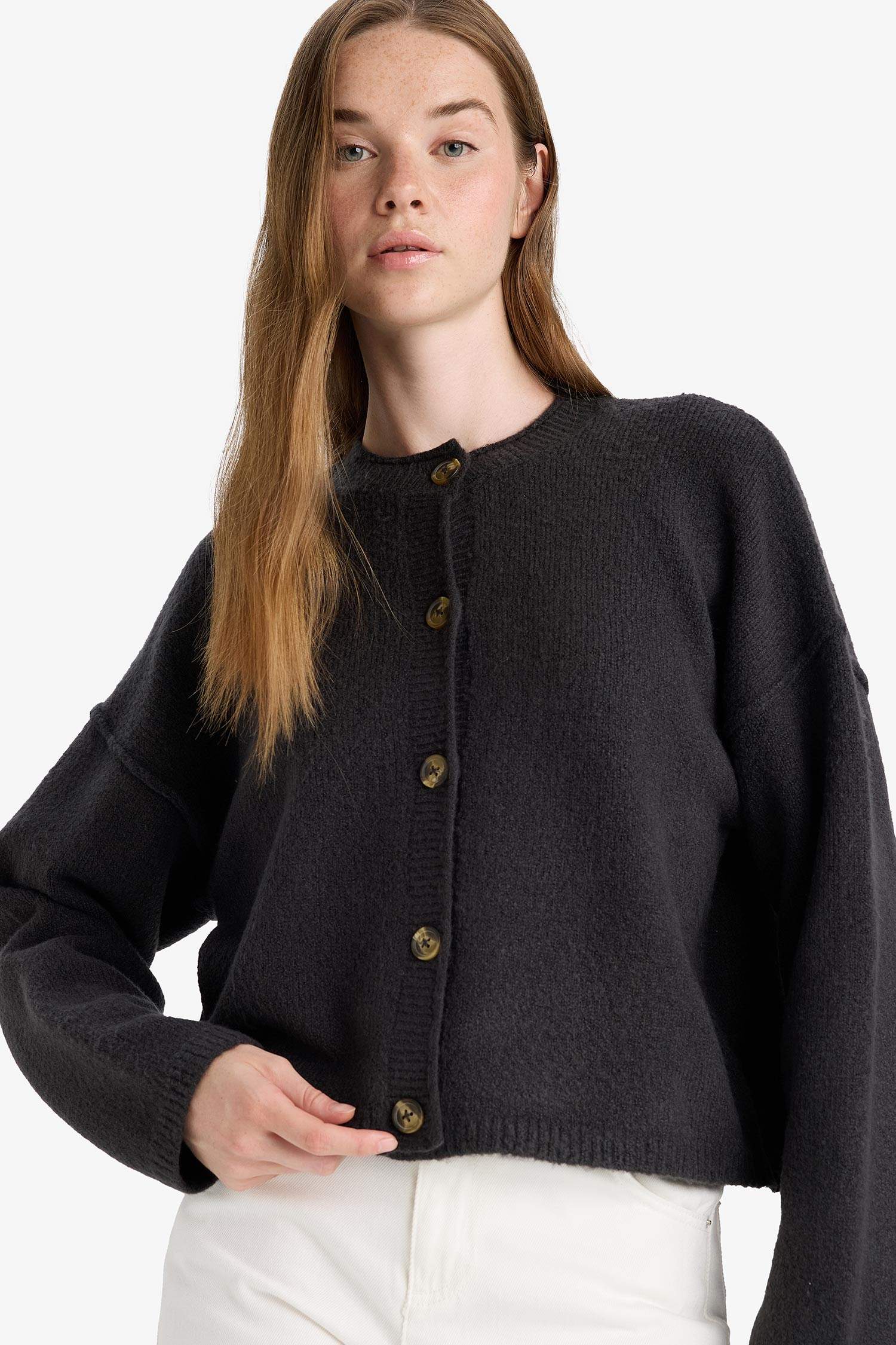 Кардиган Regular Fit с круглым вырезом