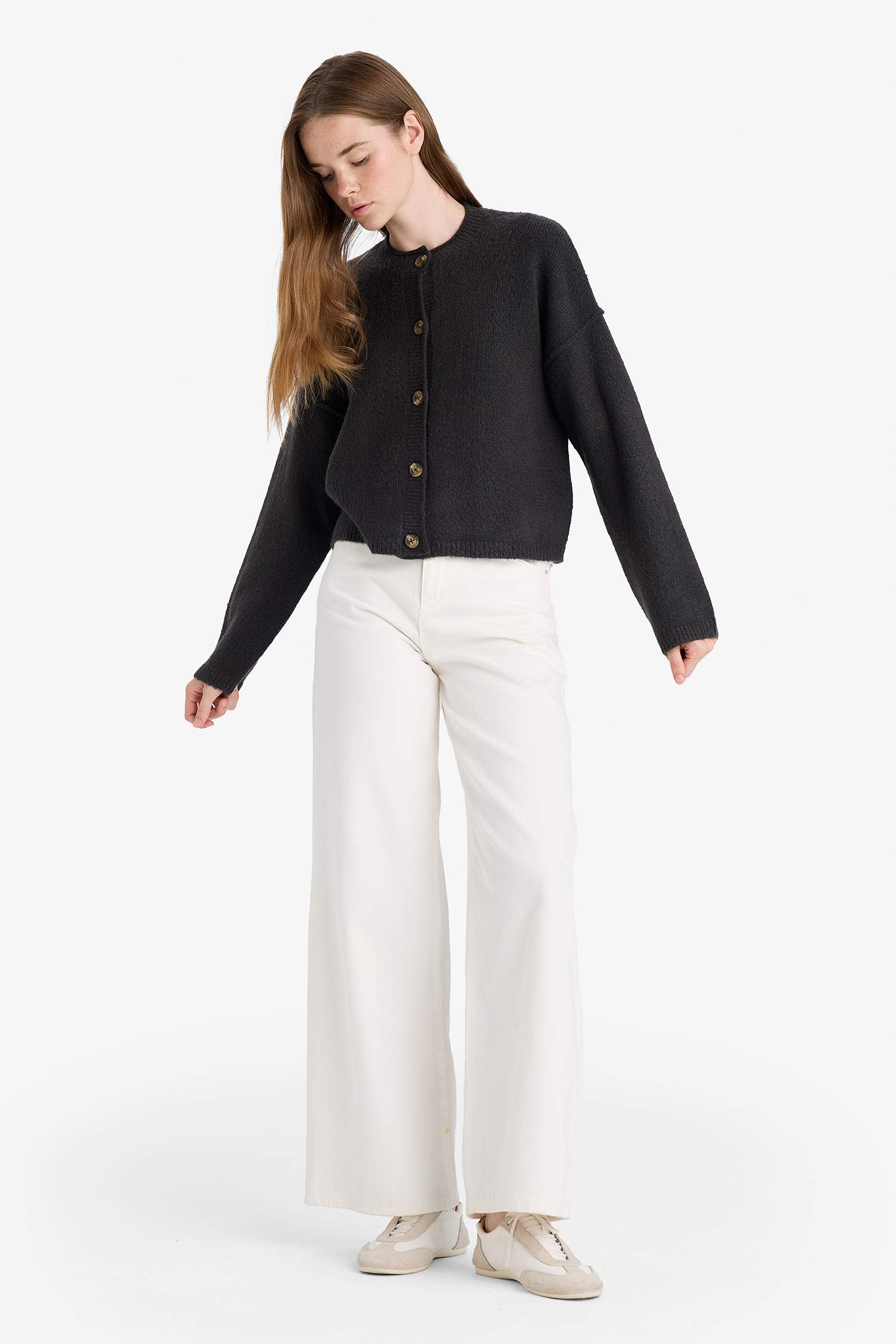 Кардиган Regular Fit с круглым вырезом